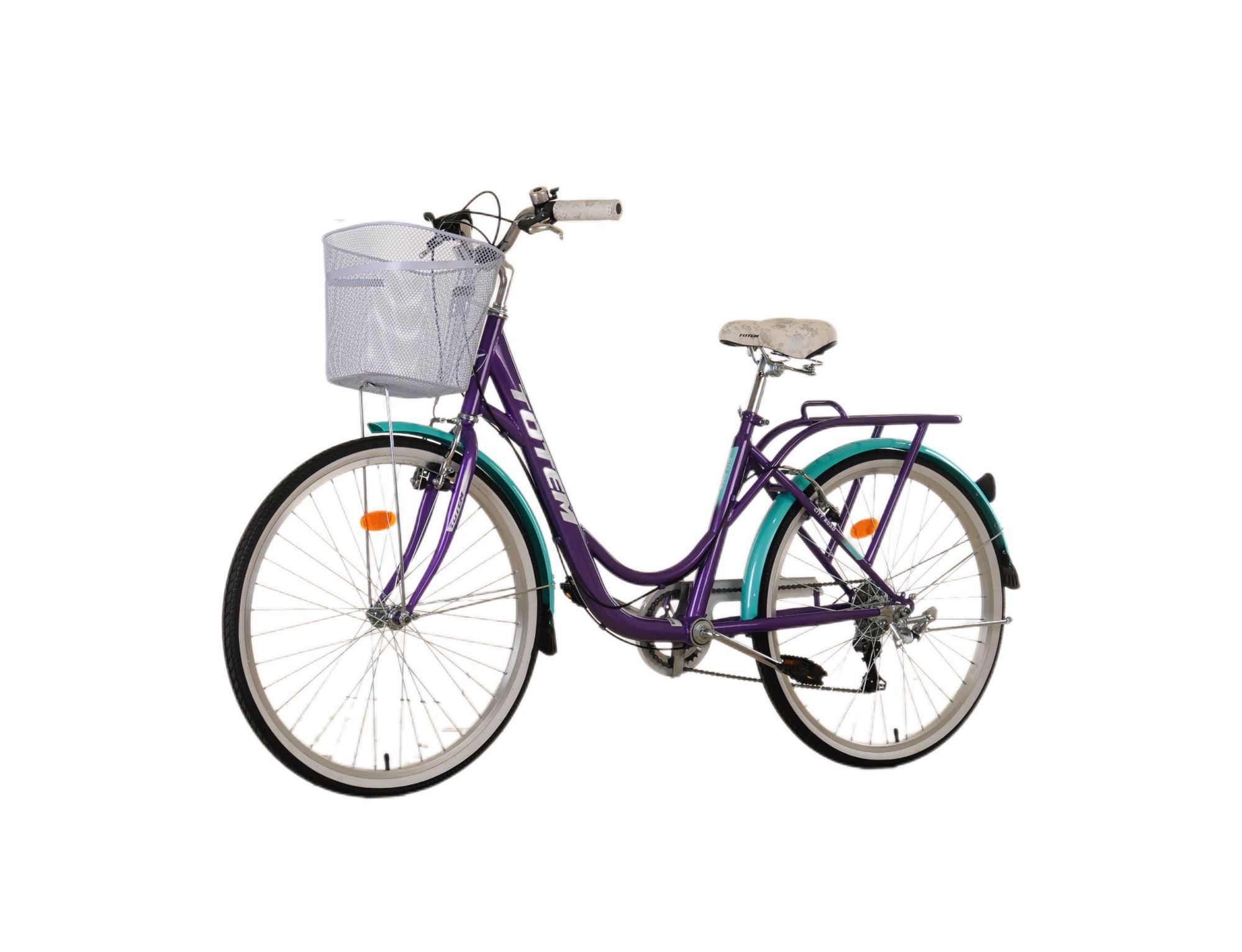 BICICLETA TOTEM CITY DAMA ARO 26 MORADO TURQUESA-8