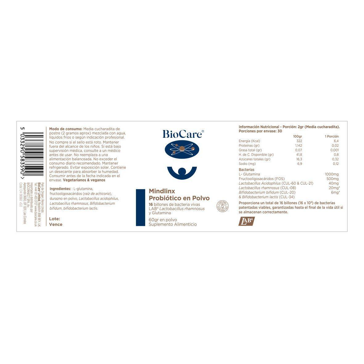 Mindlinx® Probiótico en polvo - con Glutamina-3