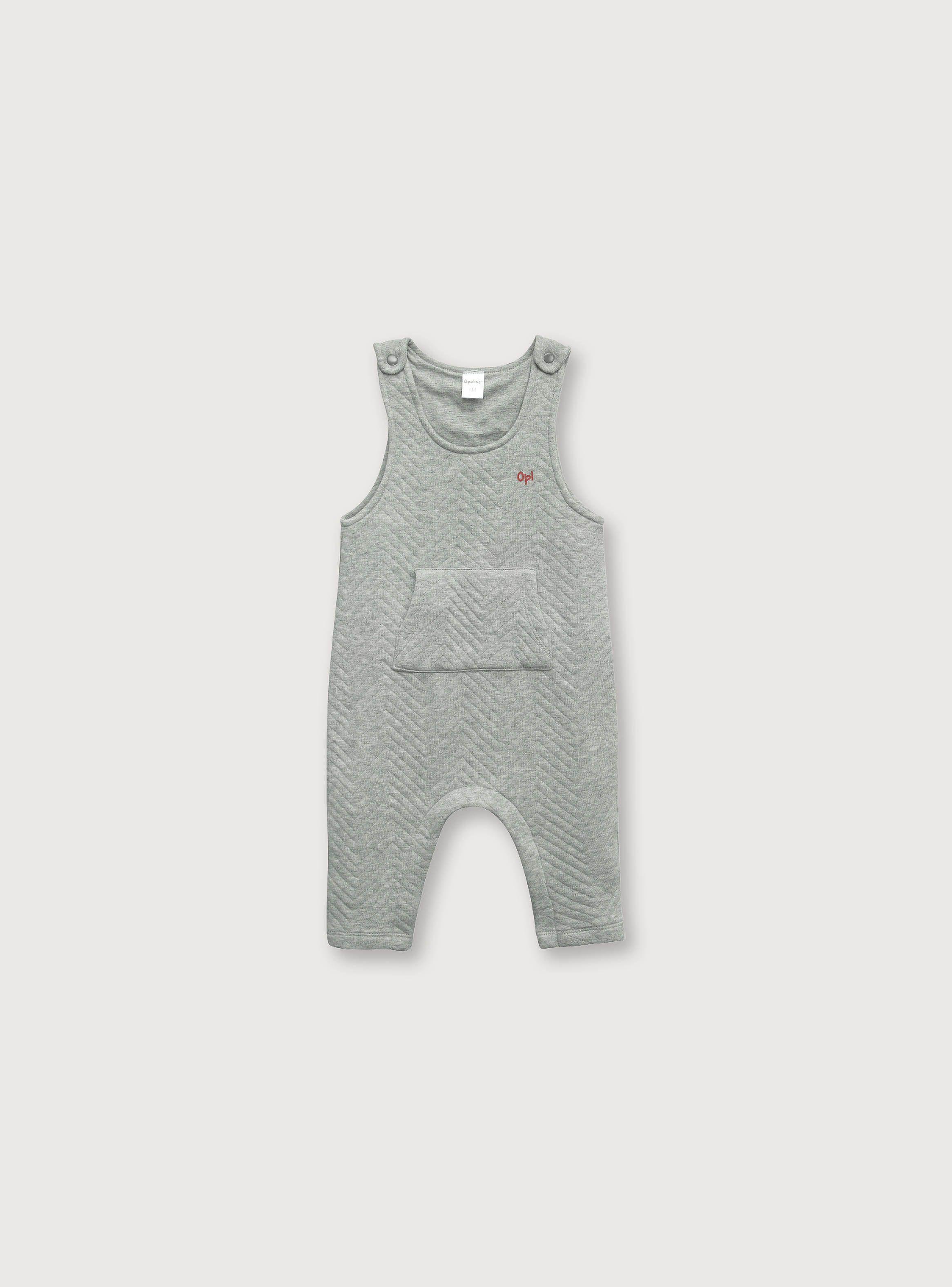 Conjunto De Niño Jardinera Quilt Gris (rn A 18m)-1