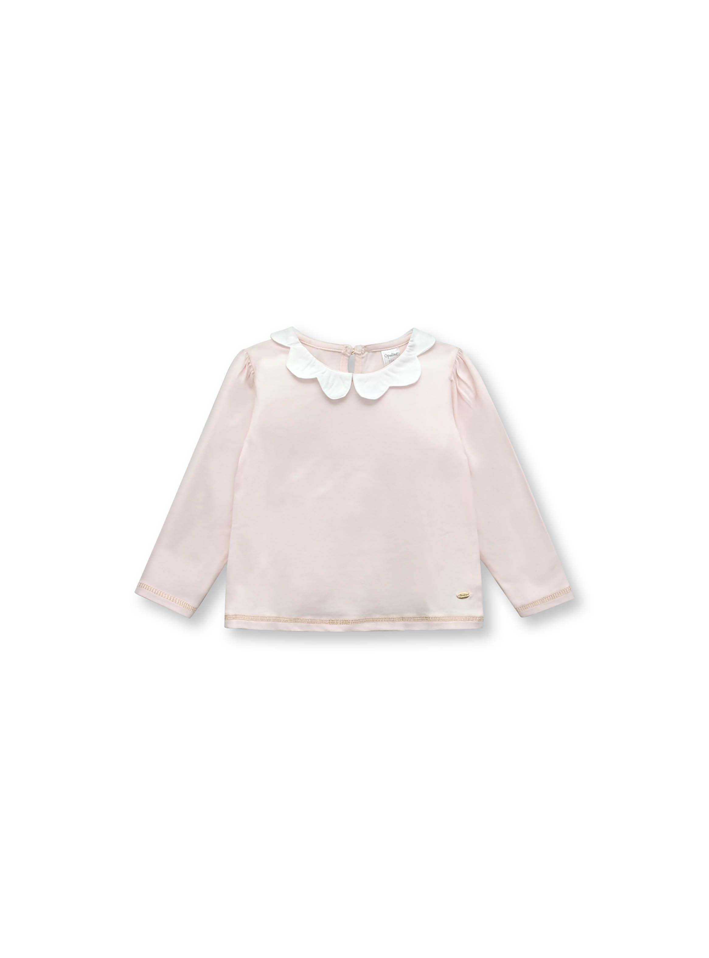 Polera De Niña Con Cuello Rosado (6M A 4A) Opaline-0