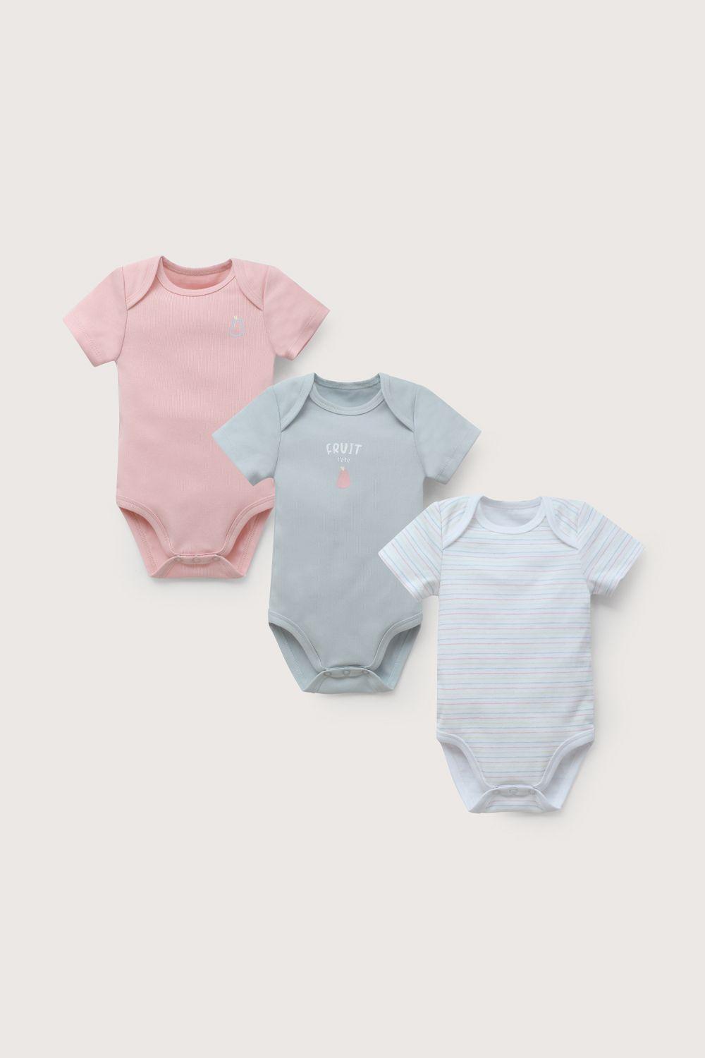 Tripack bodies manga corta de bebé niña-1