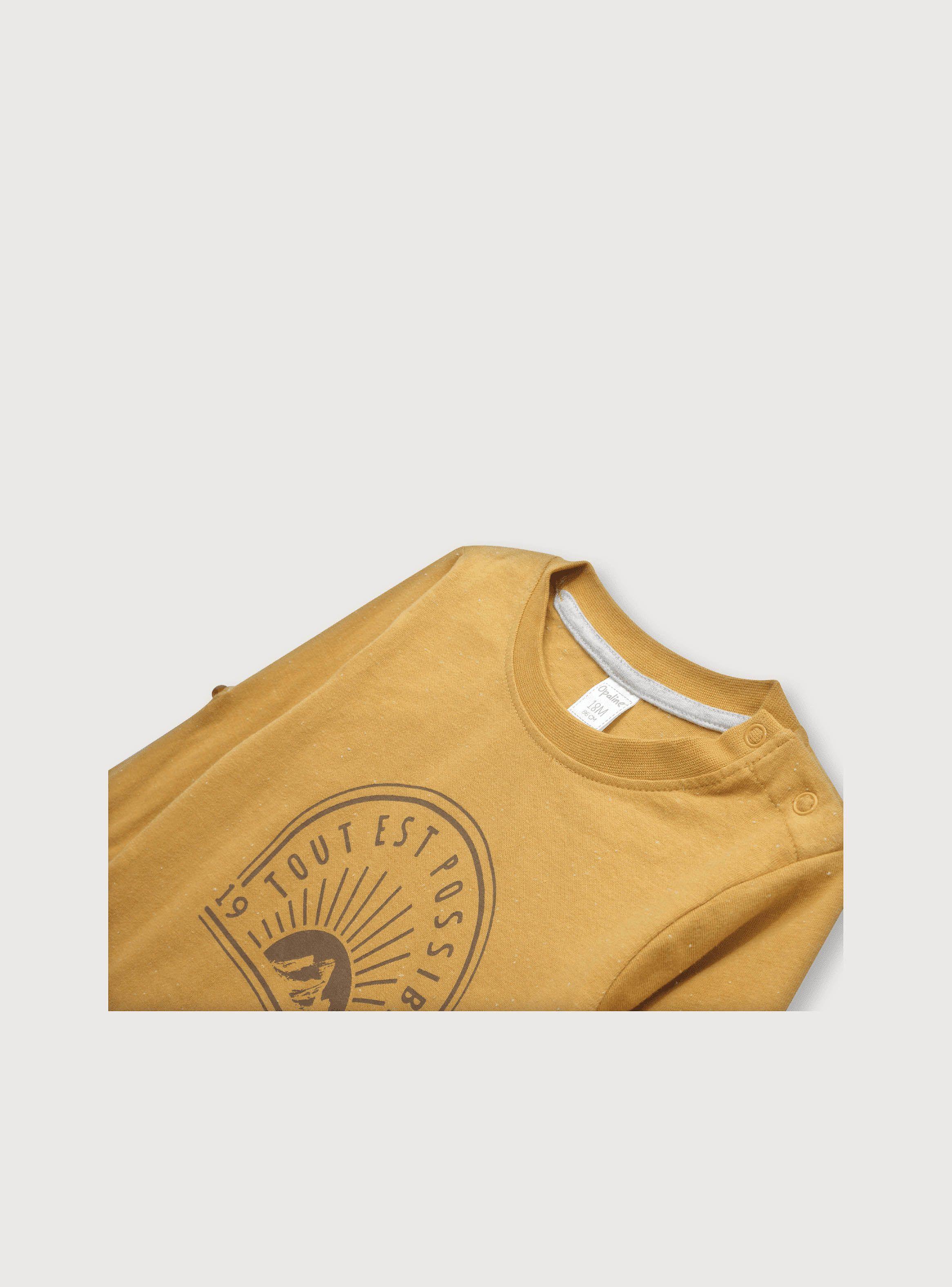 Polera De Niño Manga Roll Up Amarillo (6M A 4A) Opaline-2