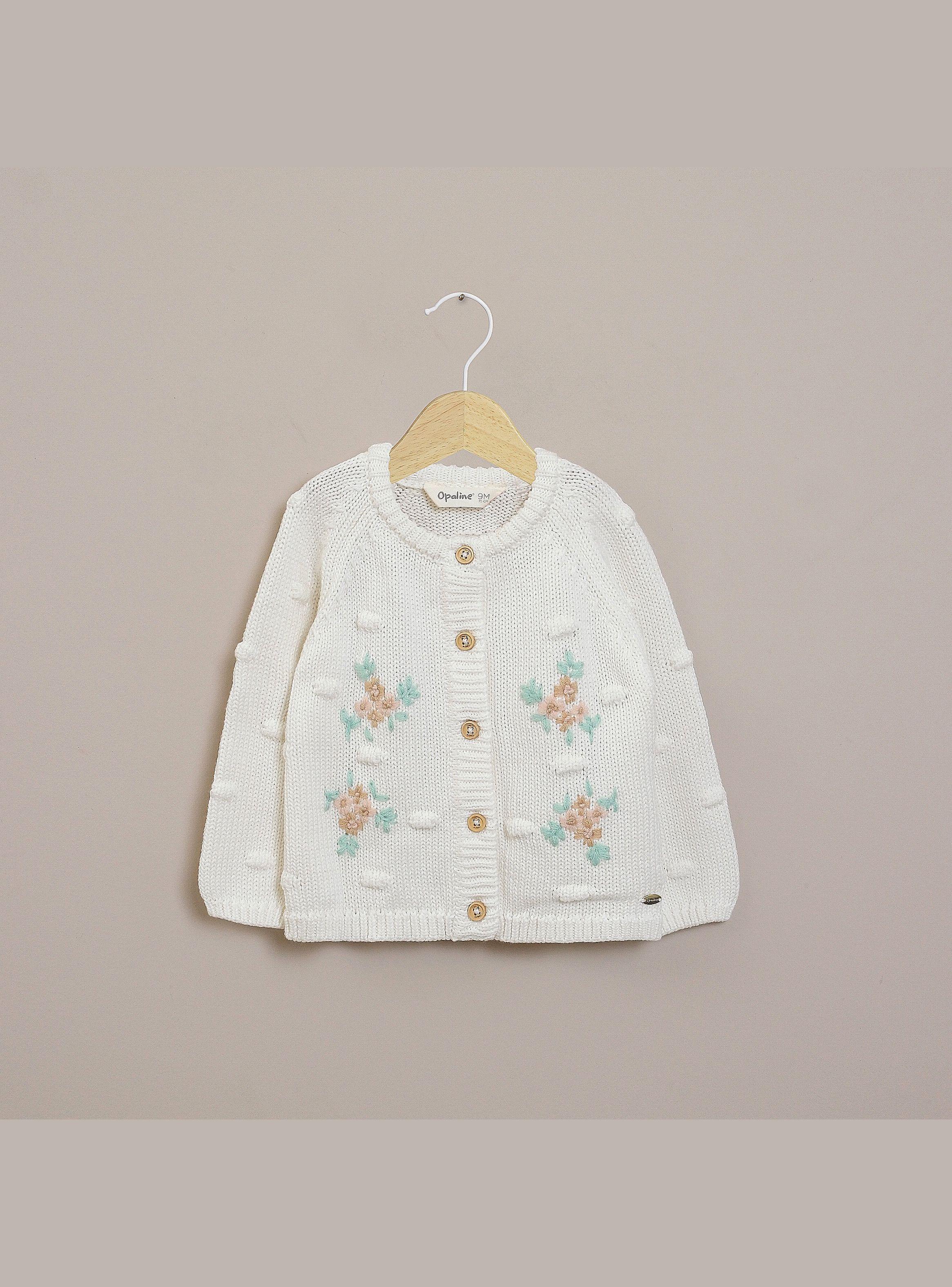 Chaleco Infant Niña Flores Blanco-0