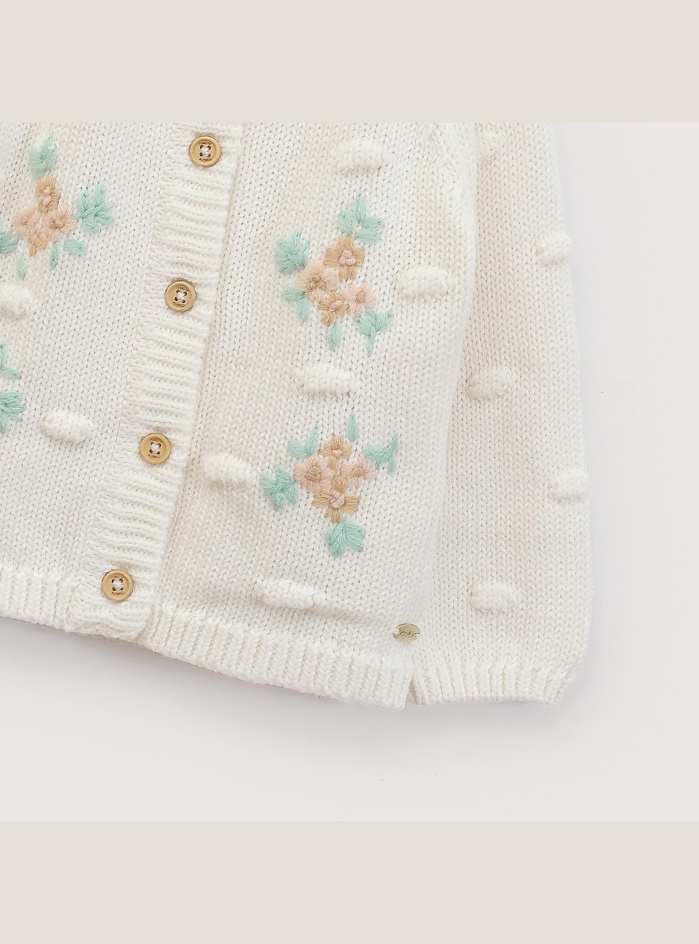 Chaleco Infant Niña Flores Blanco-3