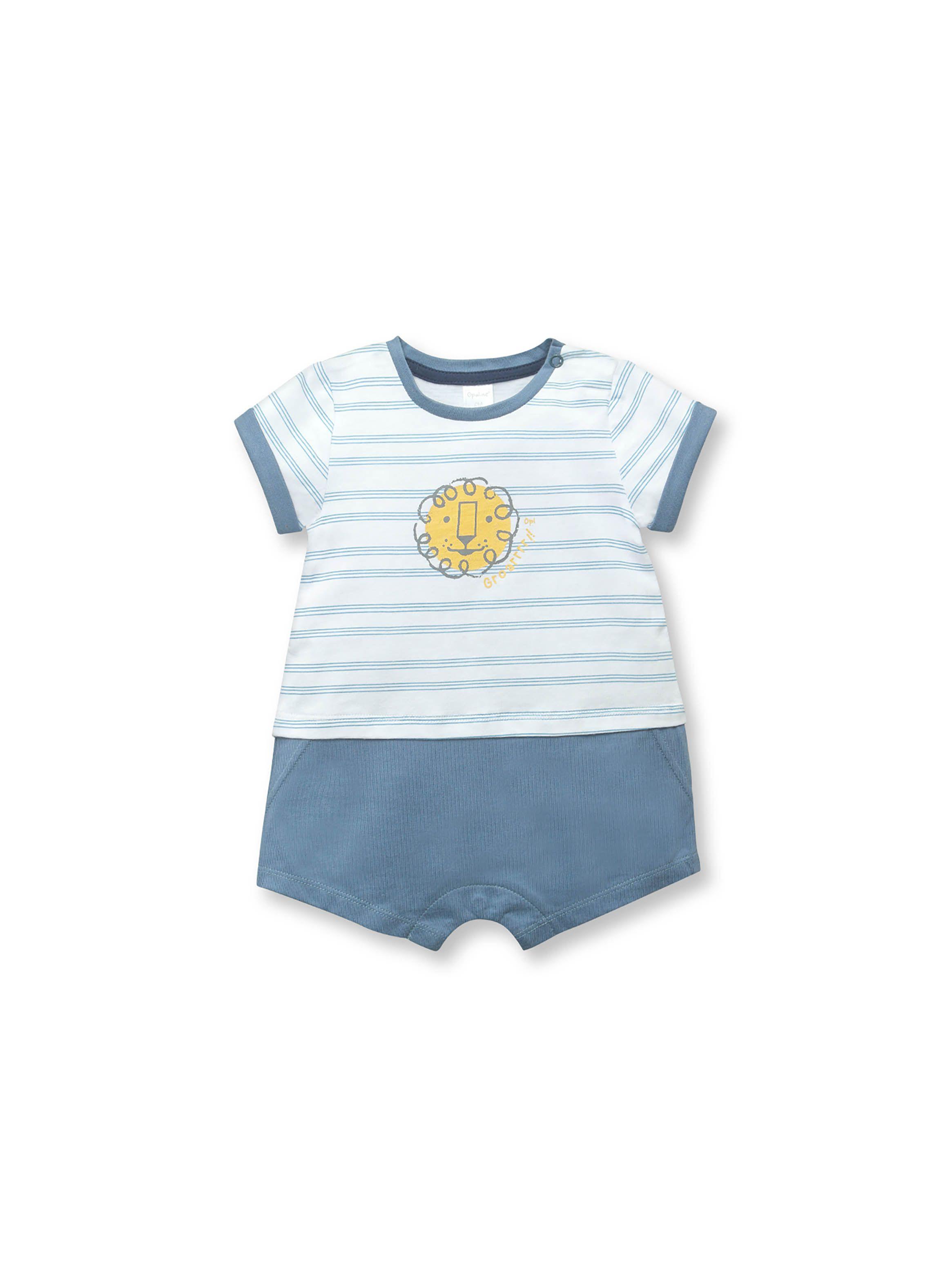 Bombacho Bebé Polera+Short Azul (Rn A 9 Meses) Opaline-0
