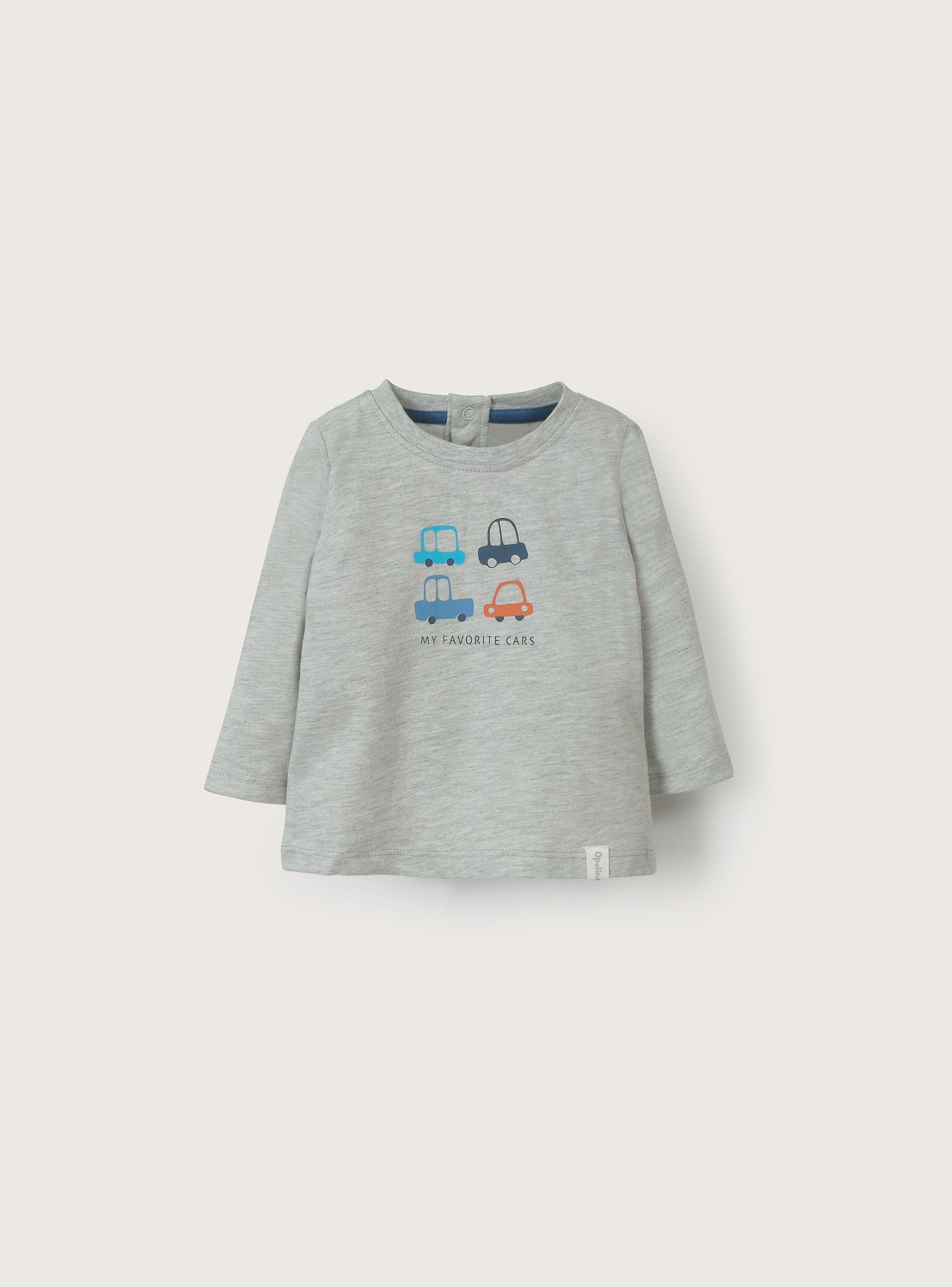 Polera gris de niño con autos - comodidad y estilo-0