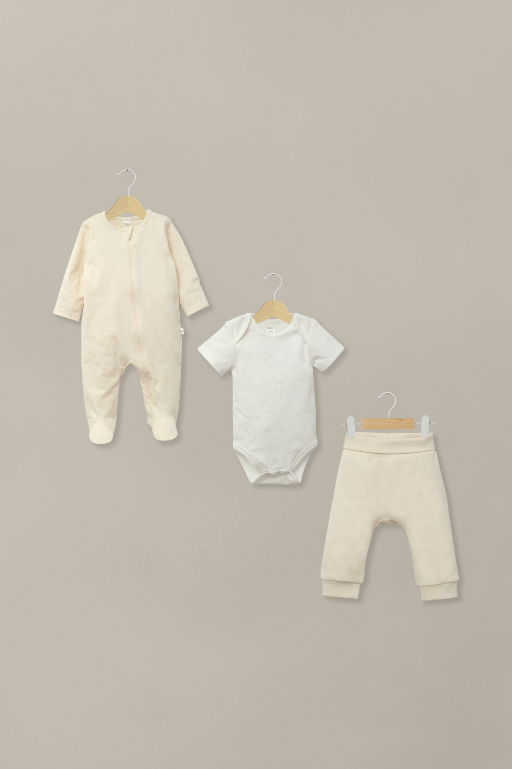 Conjunto 3 piezas osito, body y pantalón de bebé unisex-0