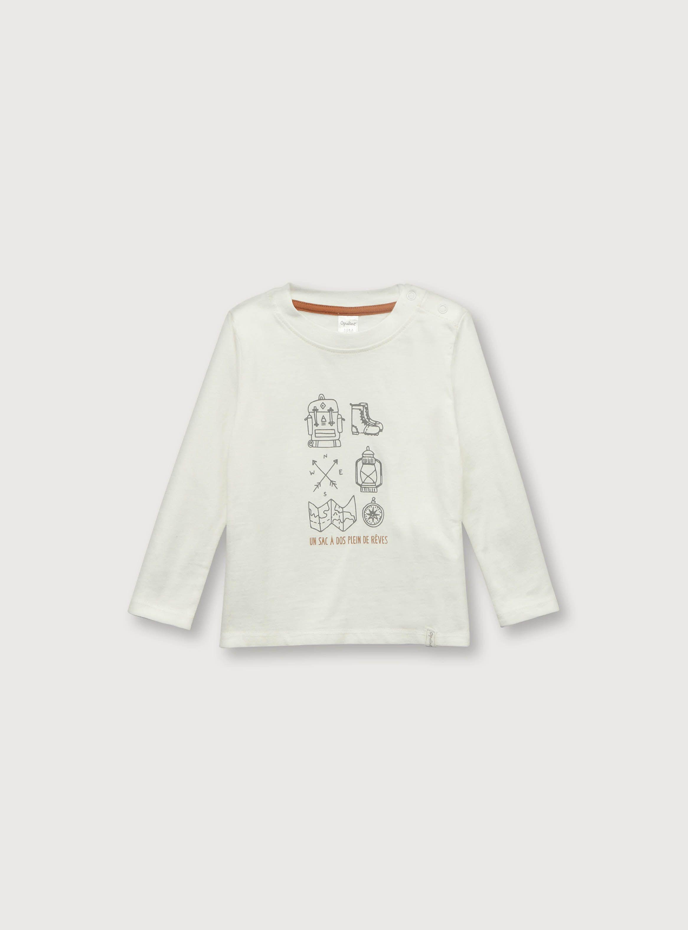 Polera De Niño Explorador Blanco (6M A 4A) Opaline-0