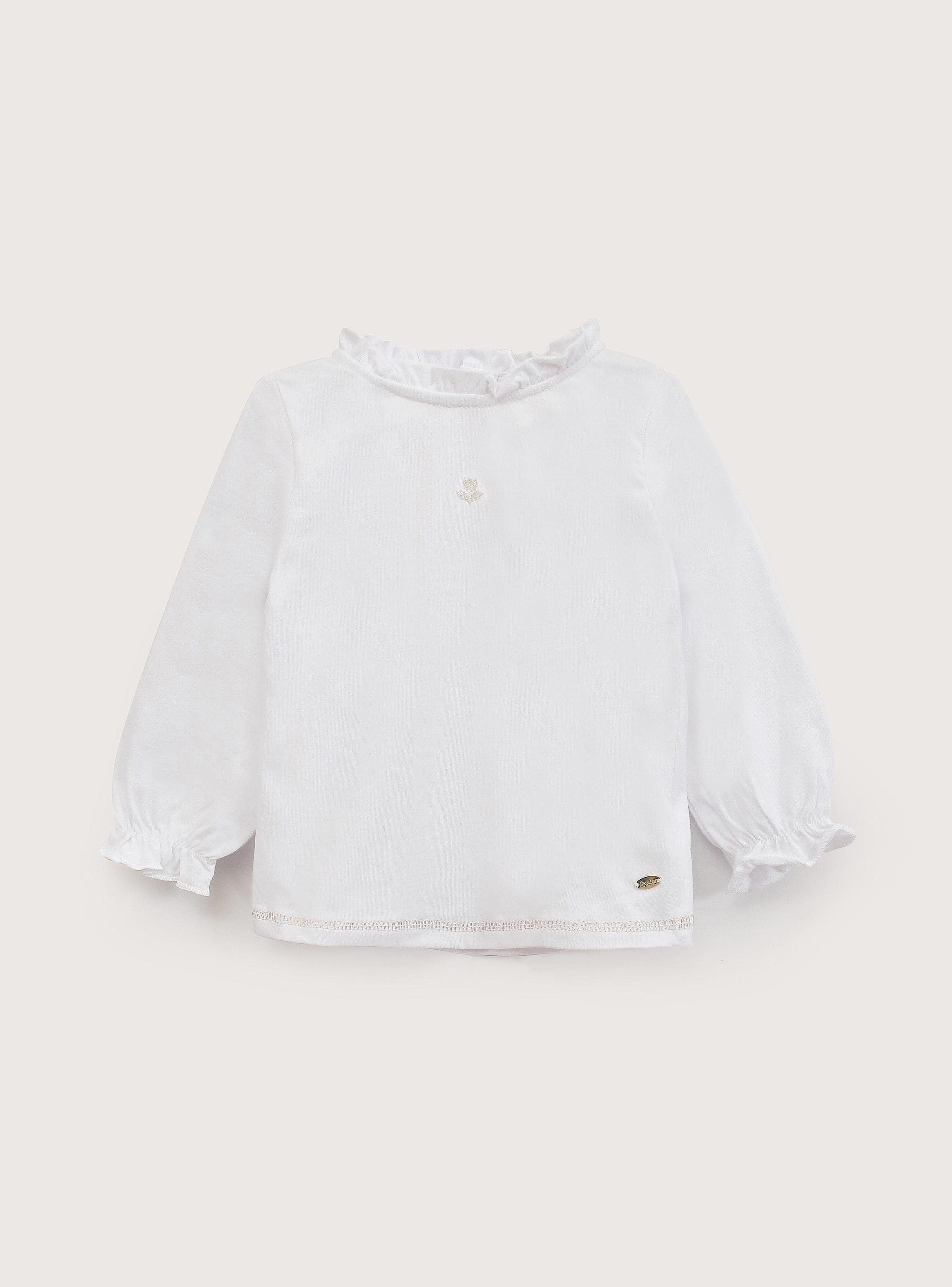 Polera Infant Niña Blanca Con Cuello-1