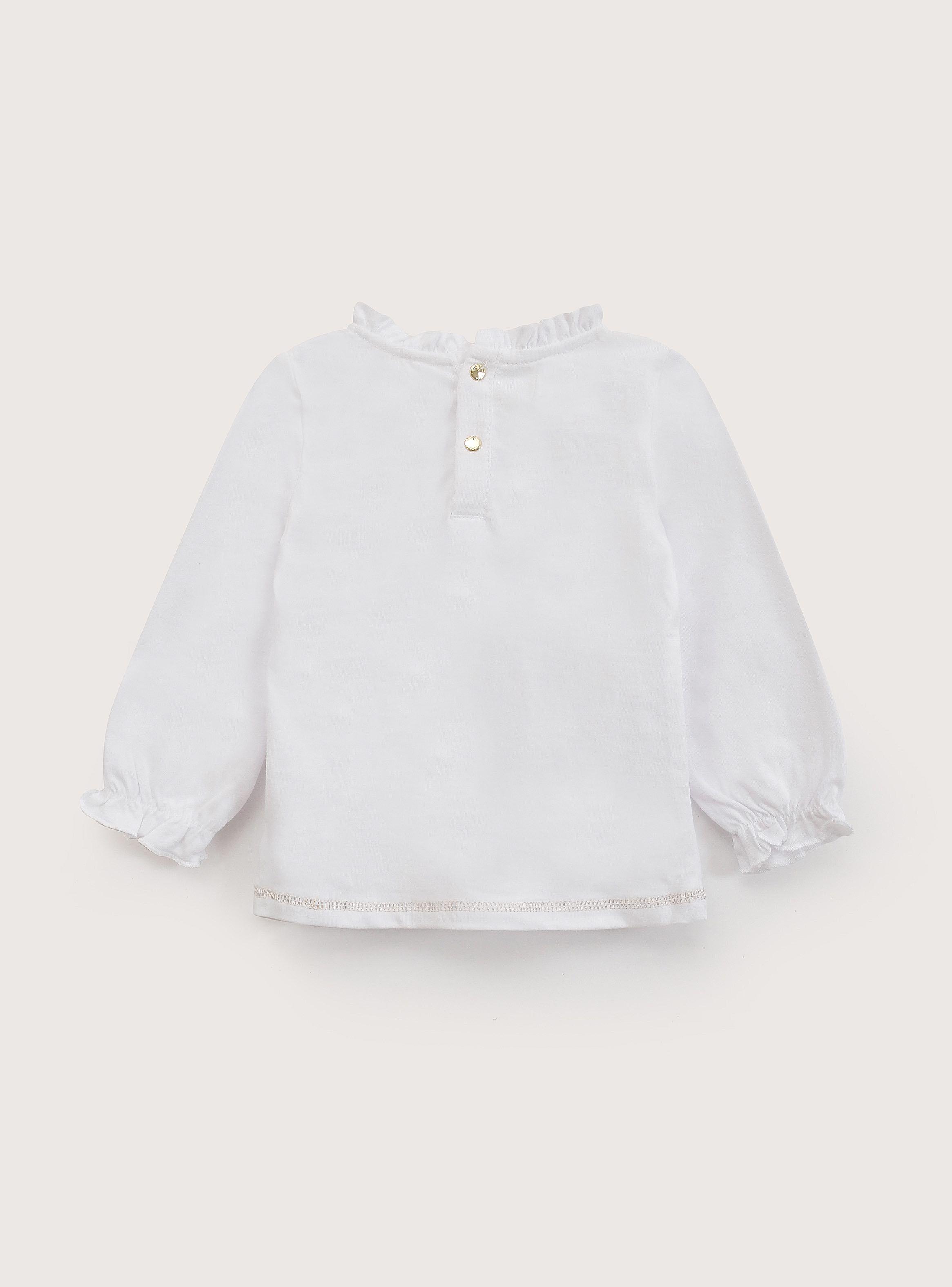 Polera Infant Niña Blanca Con Cuello-2