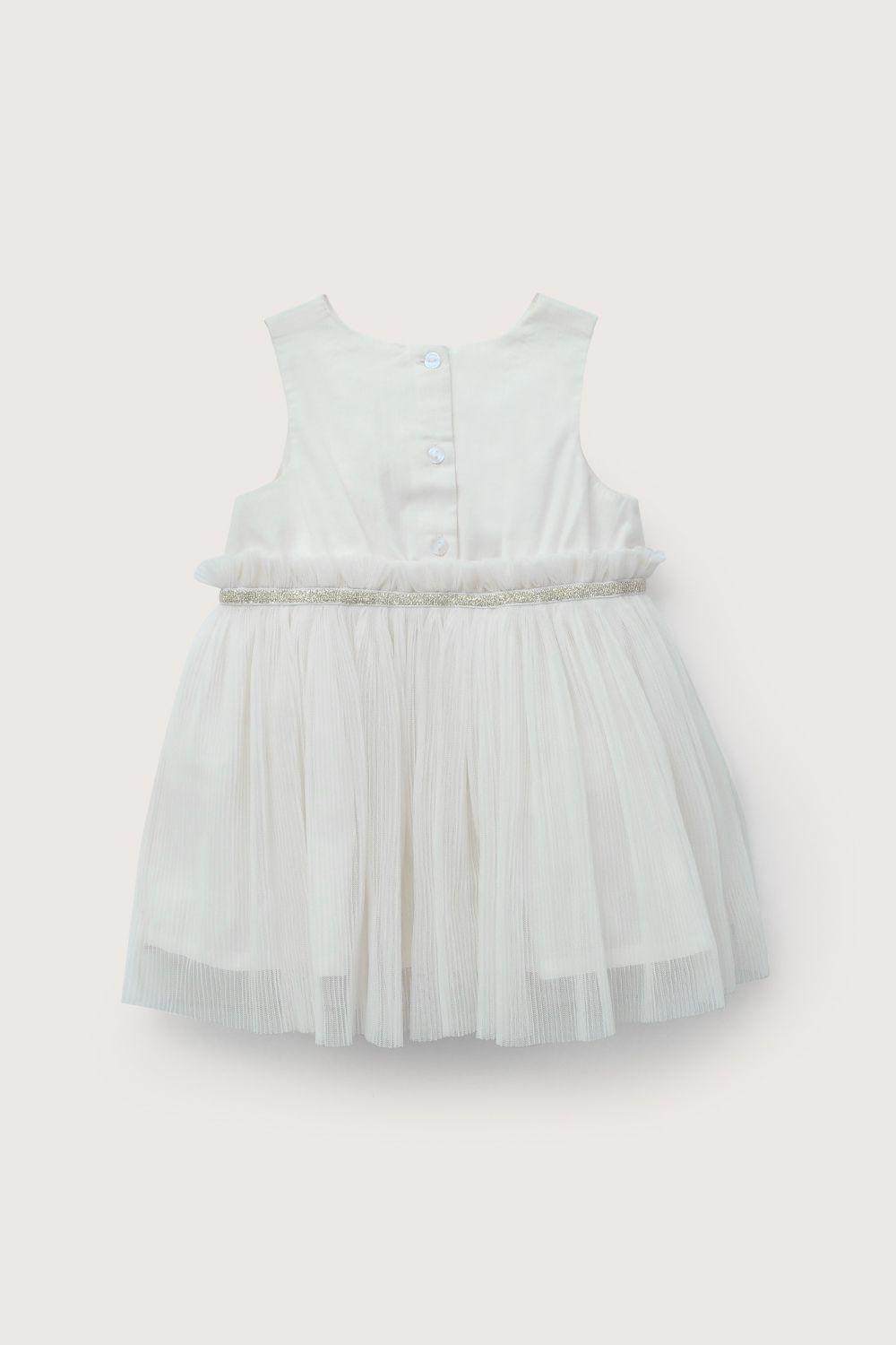 Vestido tull blanco de niña-2