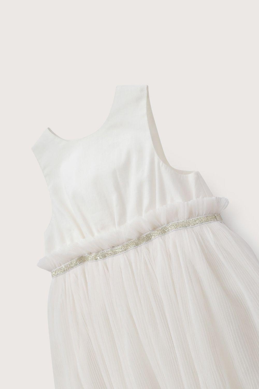 Vestido tull blanco de niña-3