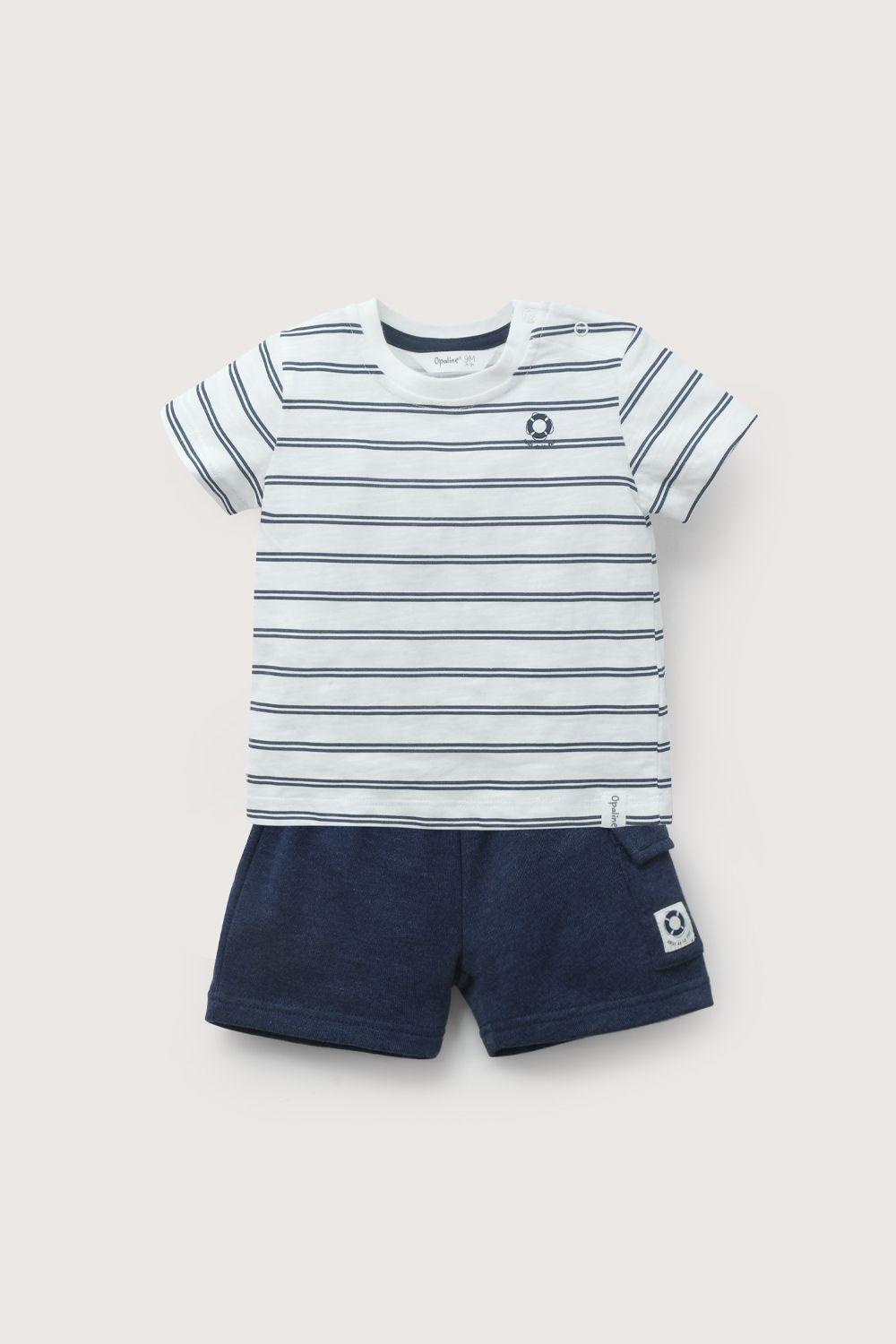 Conjunto polera y short azul de niño-1