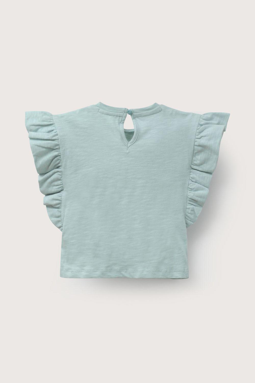 Polera manga corta verde de niña-2