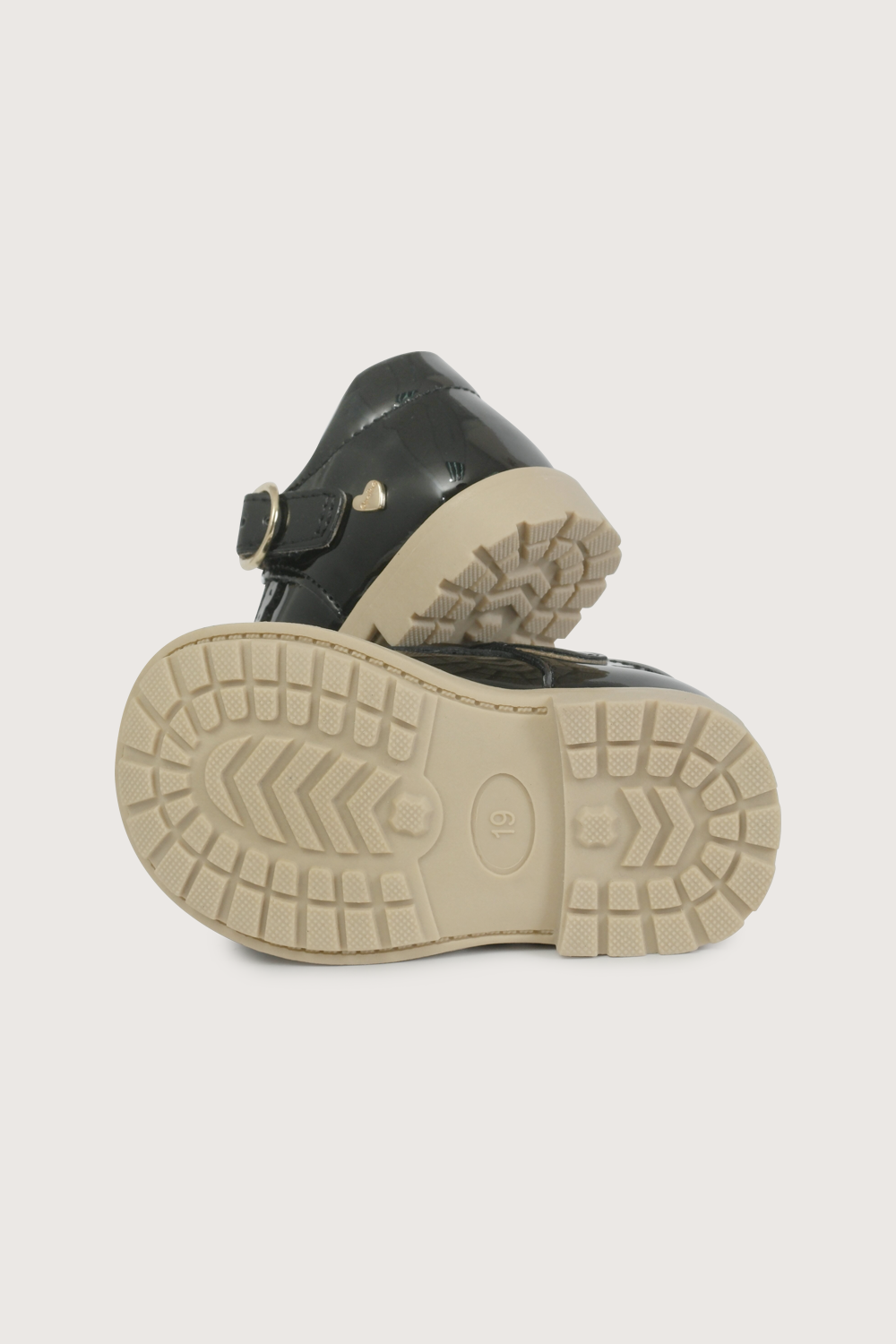 Reina primeros pasos negra charol de niña-2