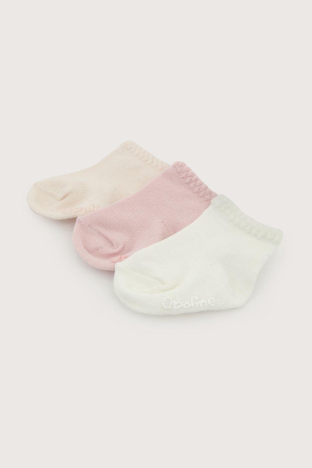 Pack de 3 calcetines rosados de bebe-1