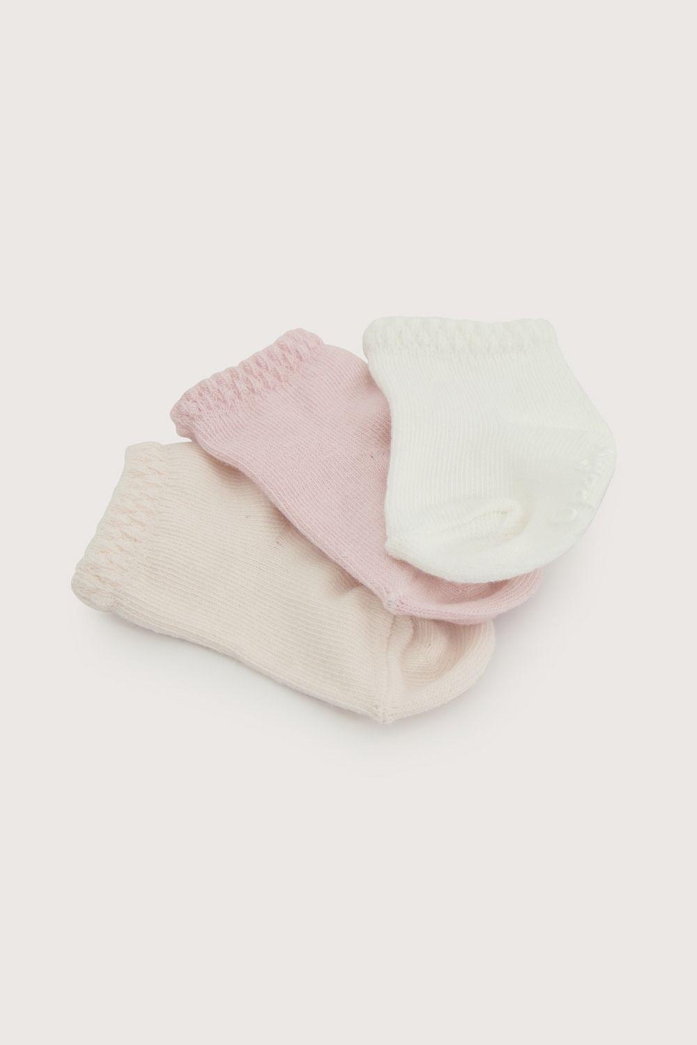 Pack de 3 calcetines rosados de bebe-2