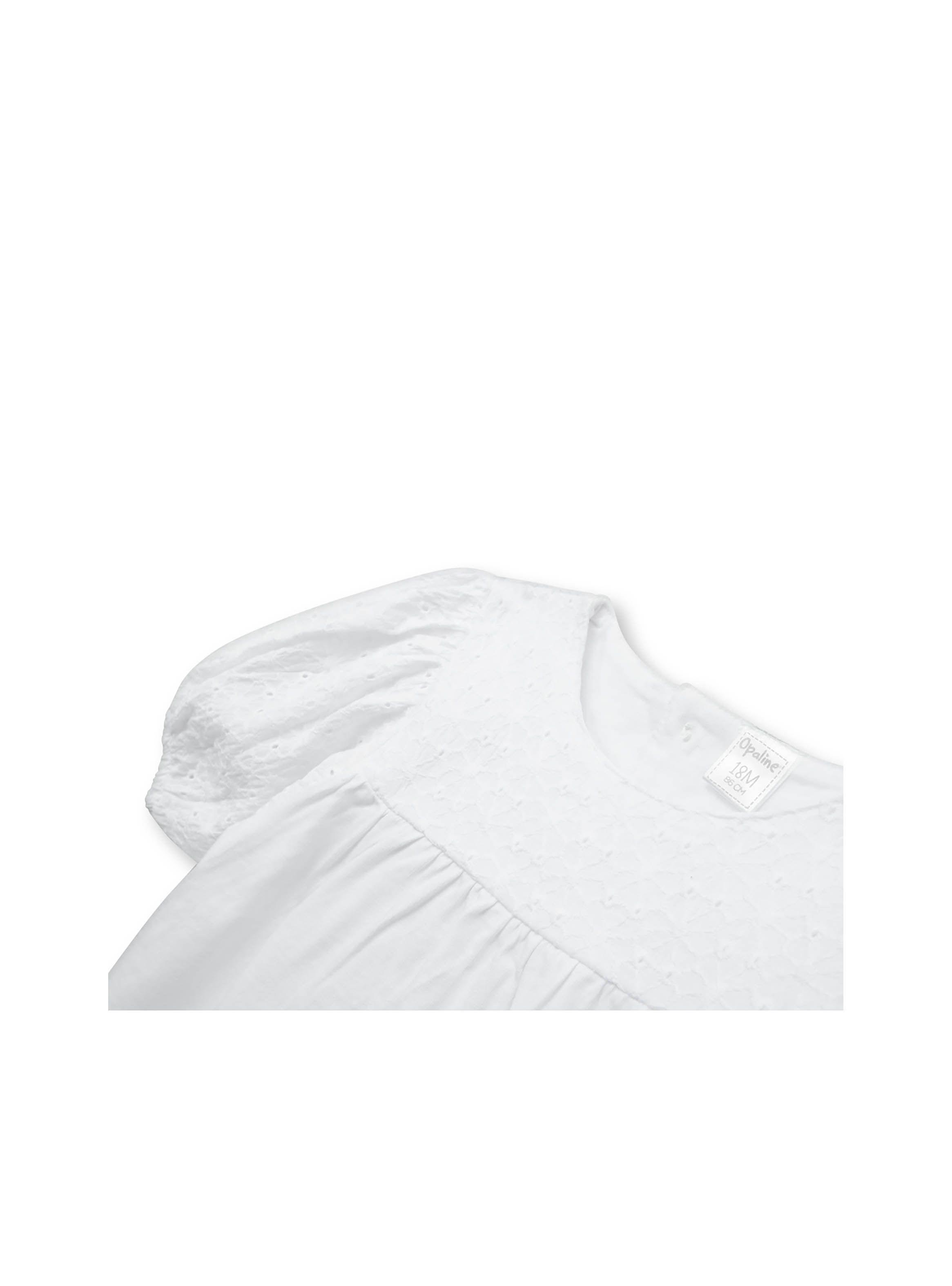 Polera De Niña Manga Globo Blanco (6M A 4A) Opaline-2