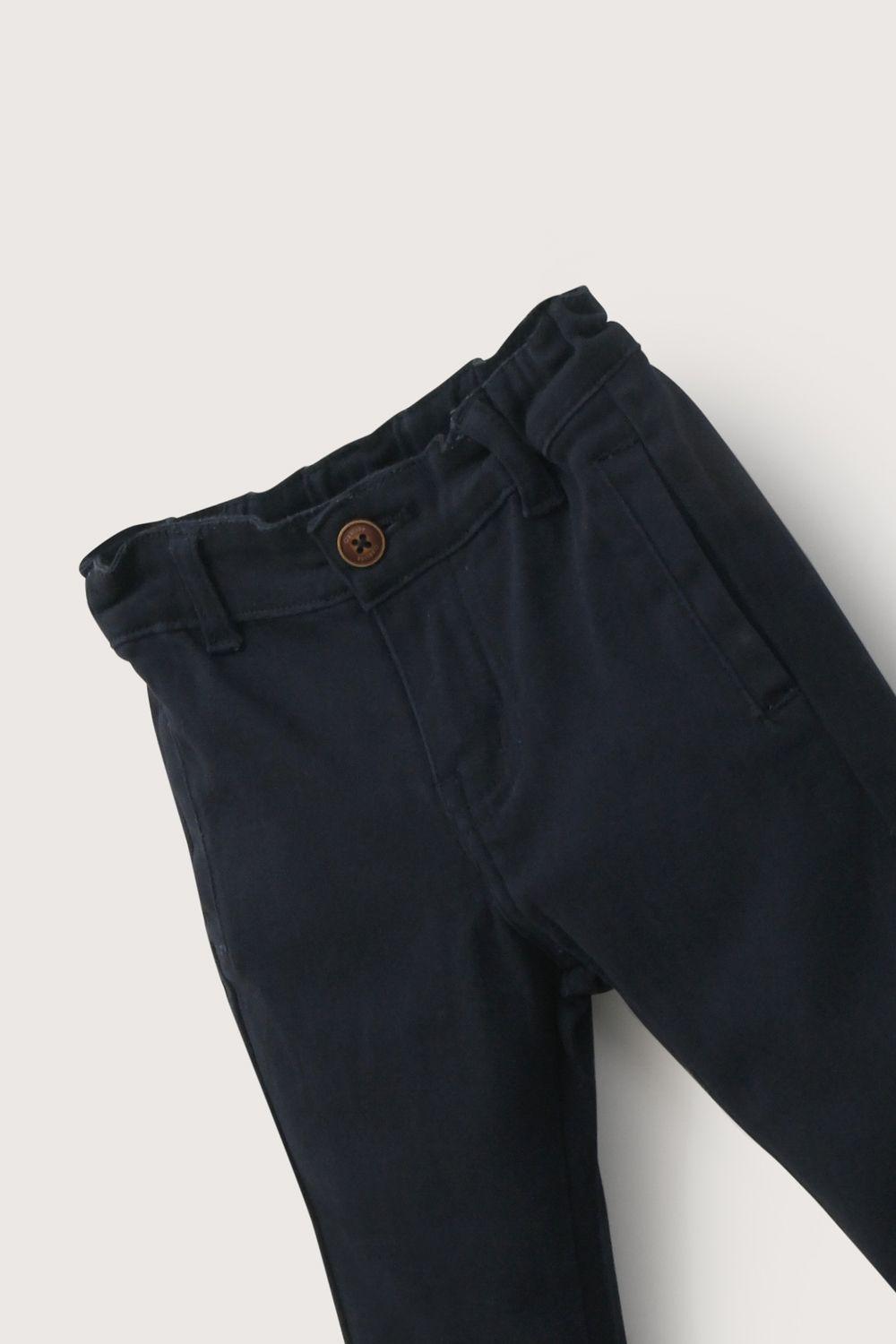 Pantalón de gabardina azul de niño-3