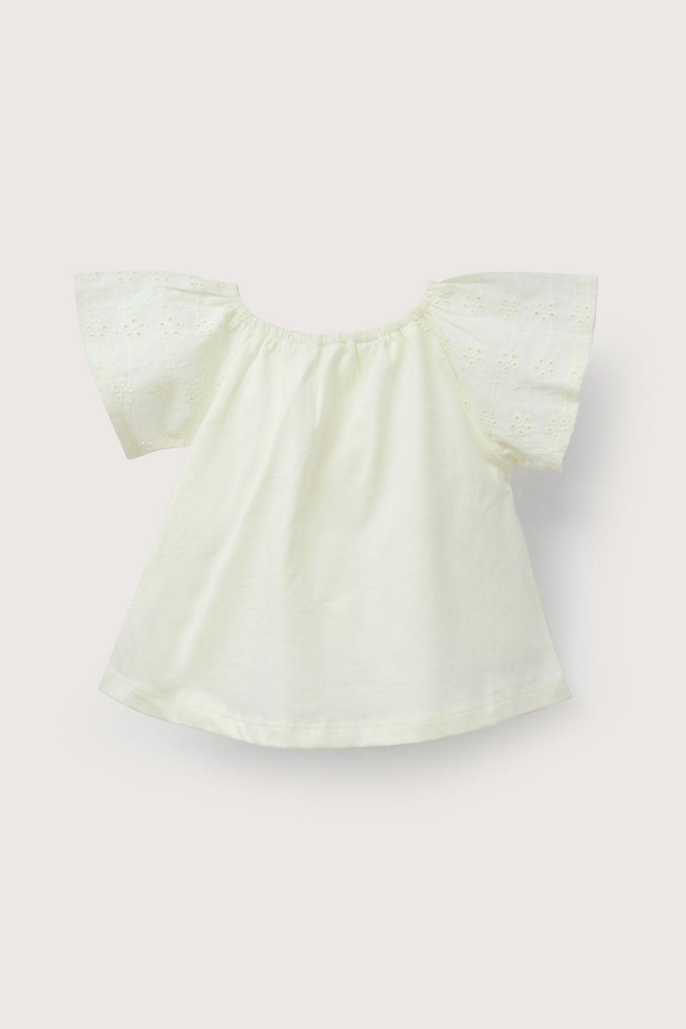 Polera broderie amarilla de niña-2