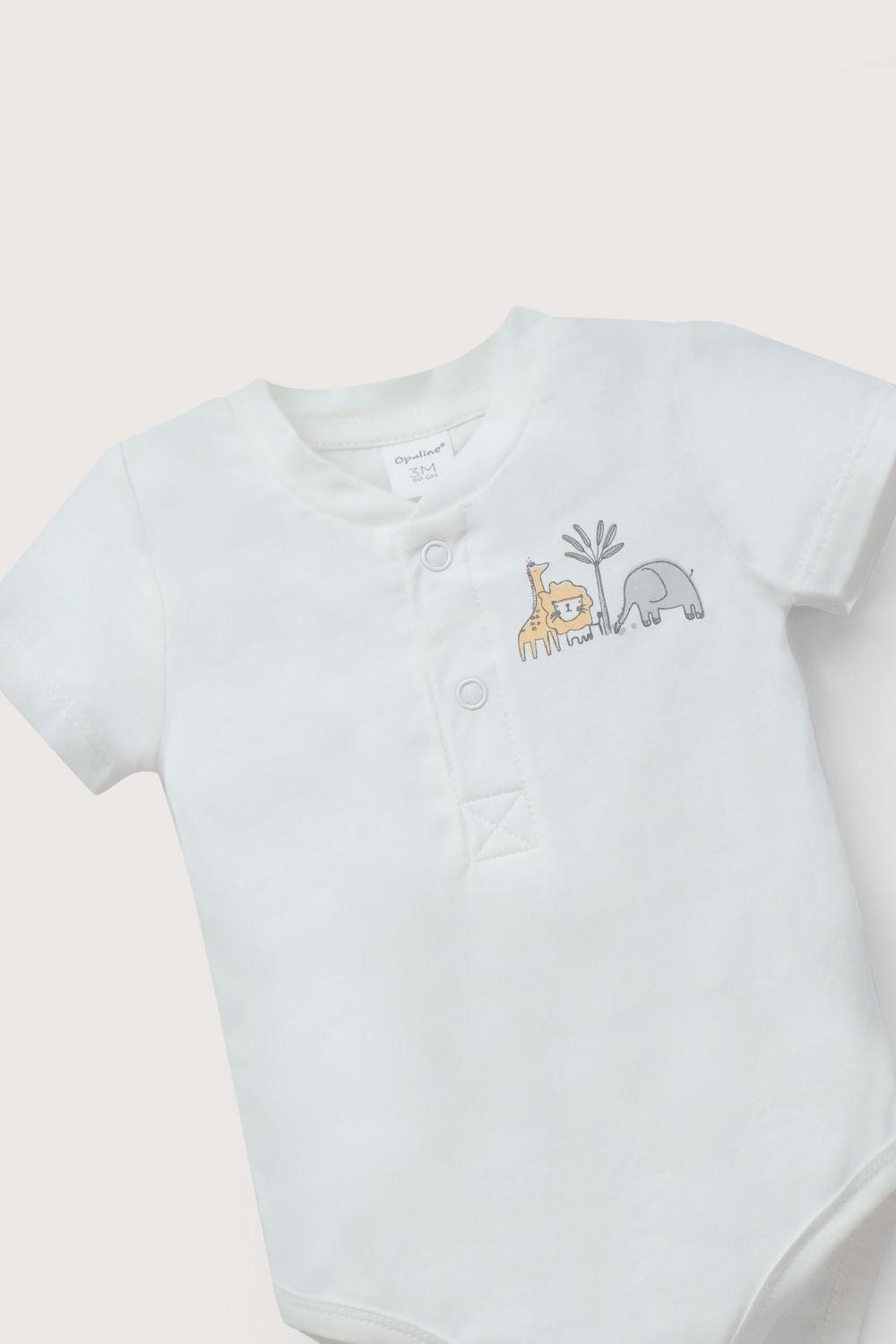 Body blanco con estampado de bebé niño-3