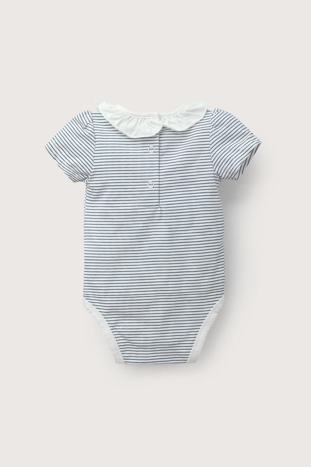 Body rayas blanco de bebé niña-2