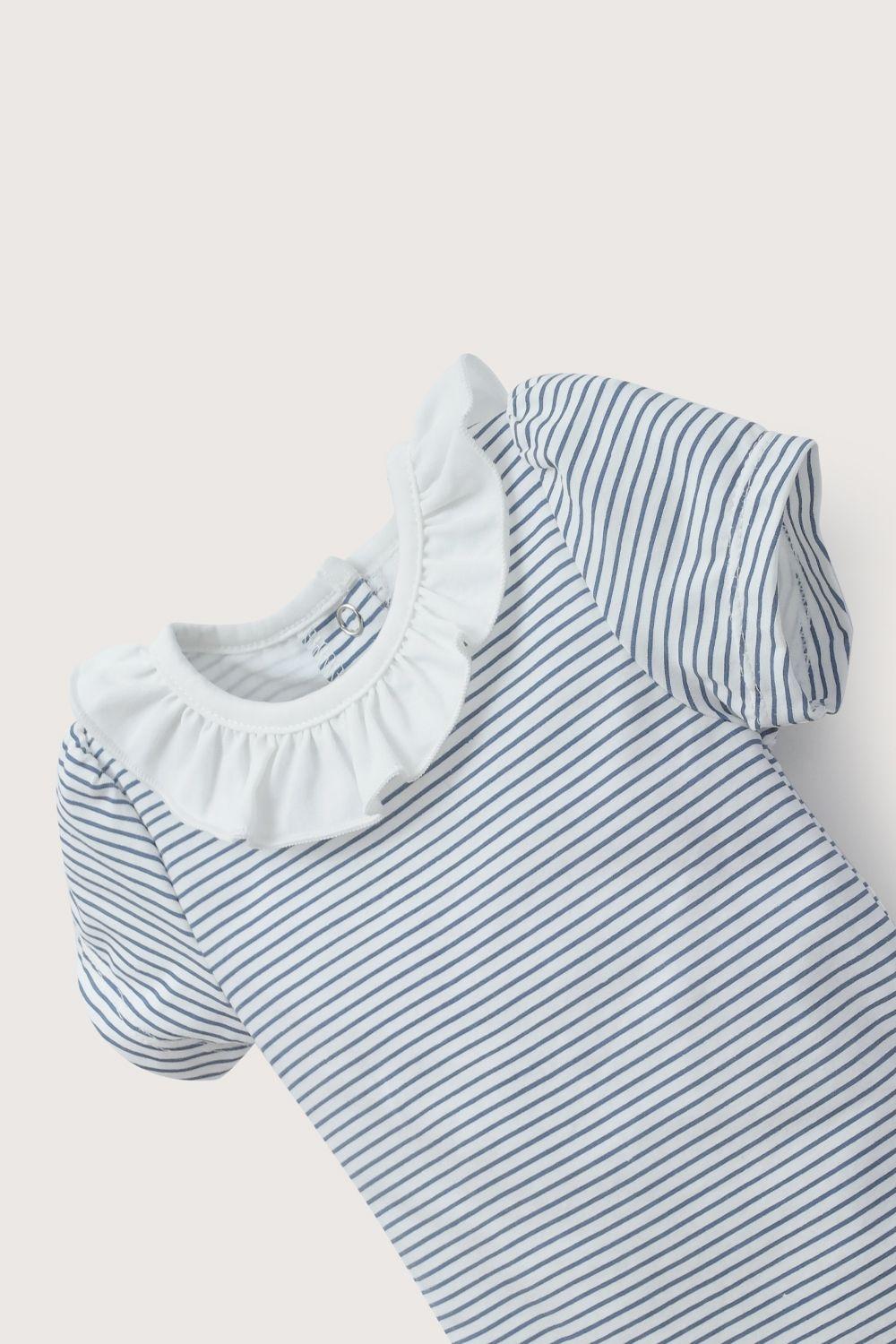 Body rayas blanco de bebé niña-3