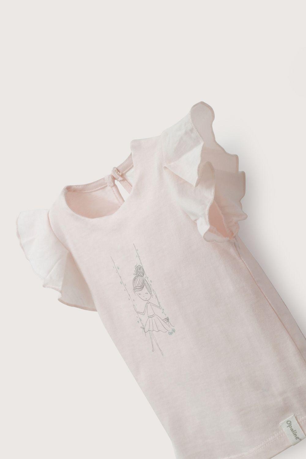 Polera rosada estampada de niña-3