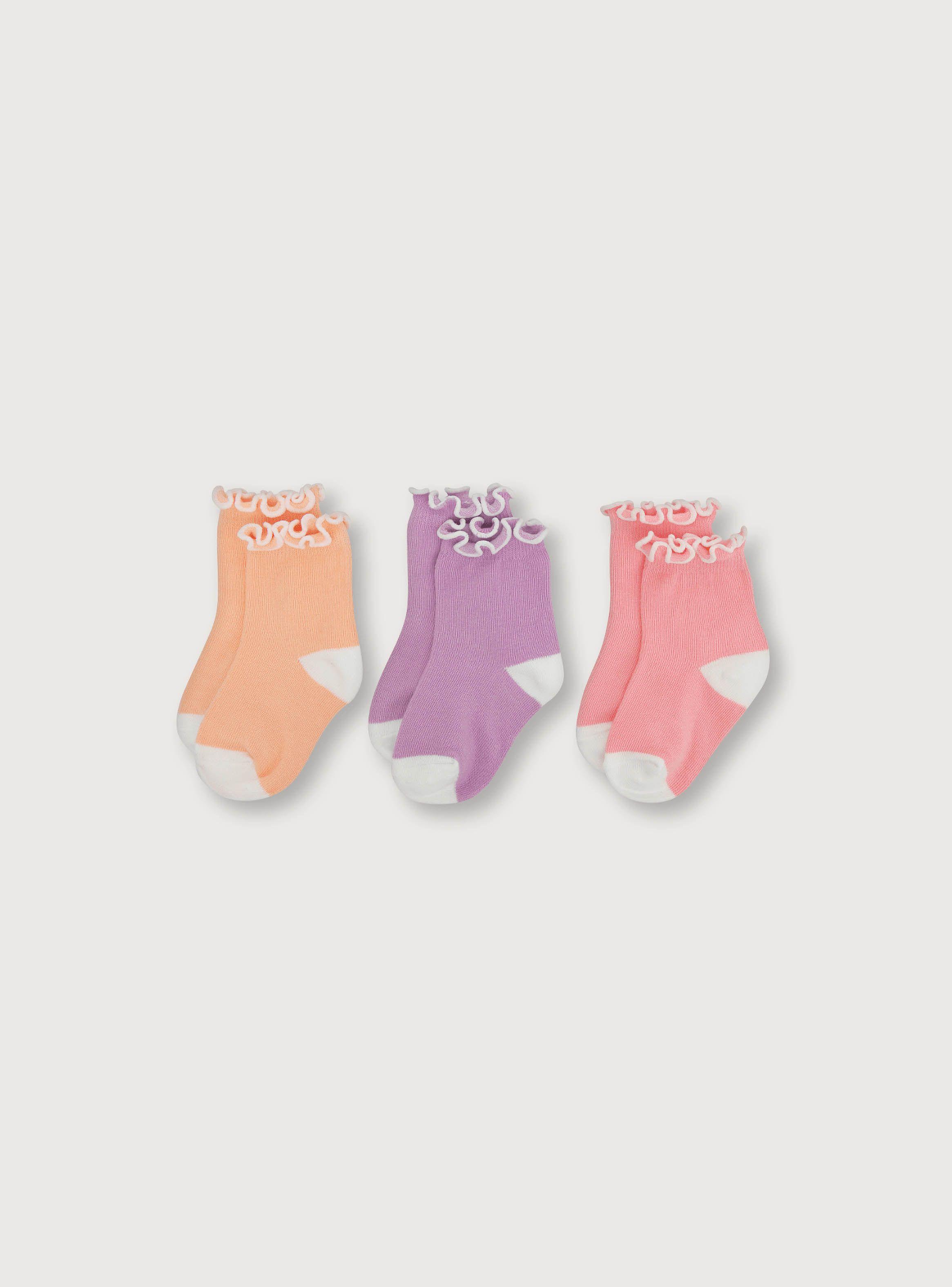 Calcetines Niña Pack 3 Lisos Damasco (6M A 4A) Opaline-0