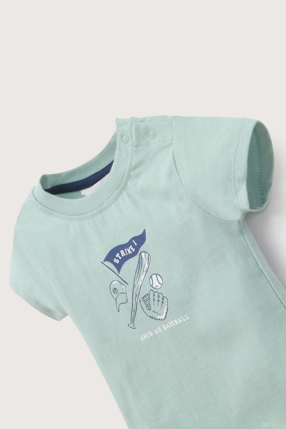 Polera manga corta verde de niño-3