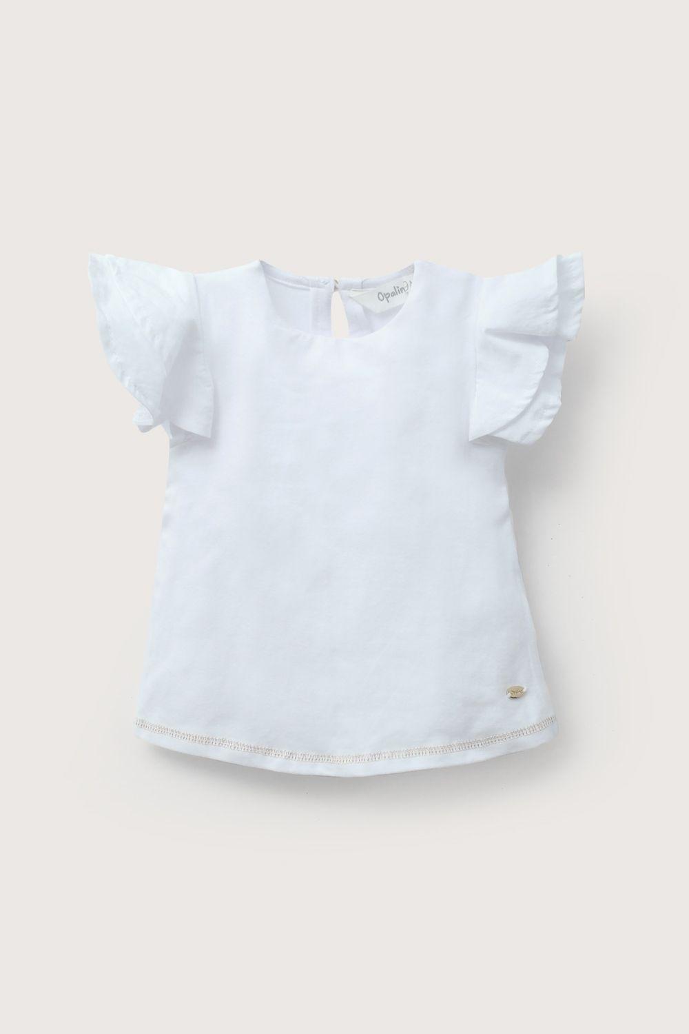 Polera manga corta blanca de niña-1