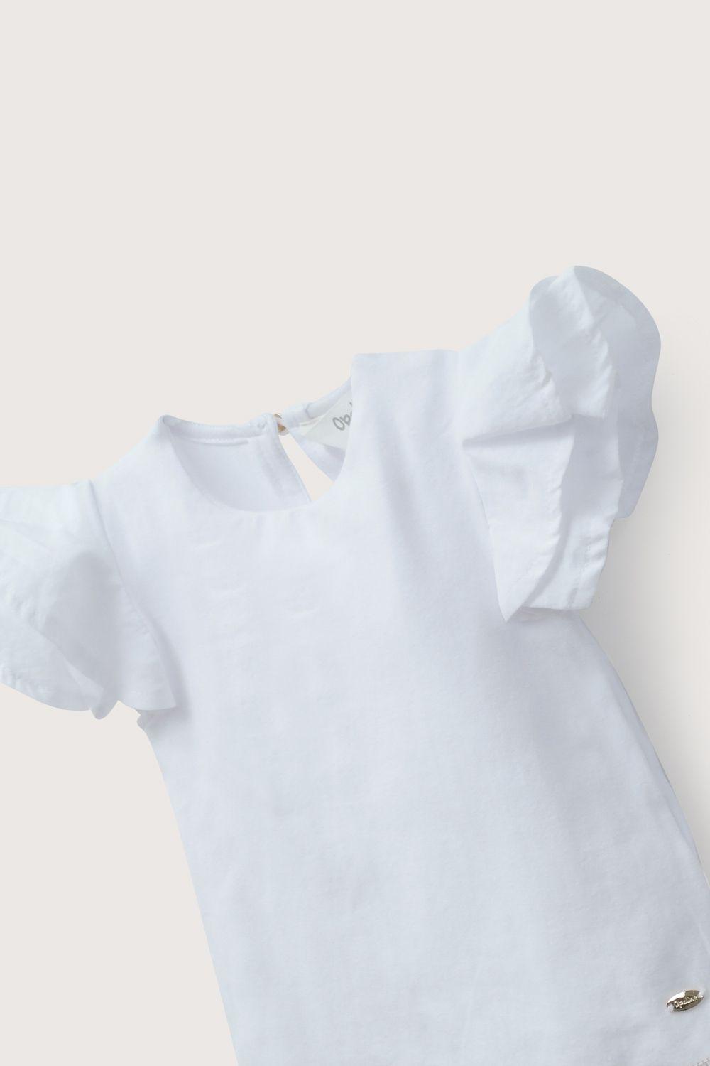 Polera manga corta blanca de niña-3