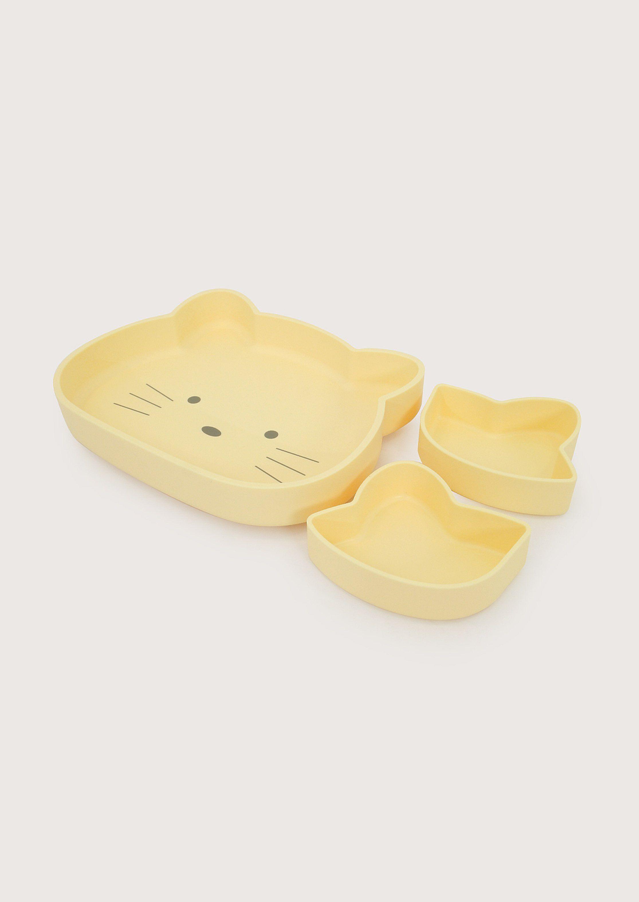 Plato gato con base antideslizante amarillo-2