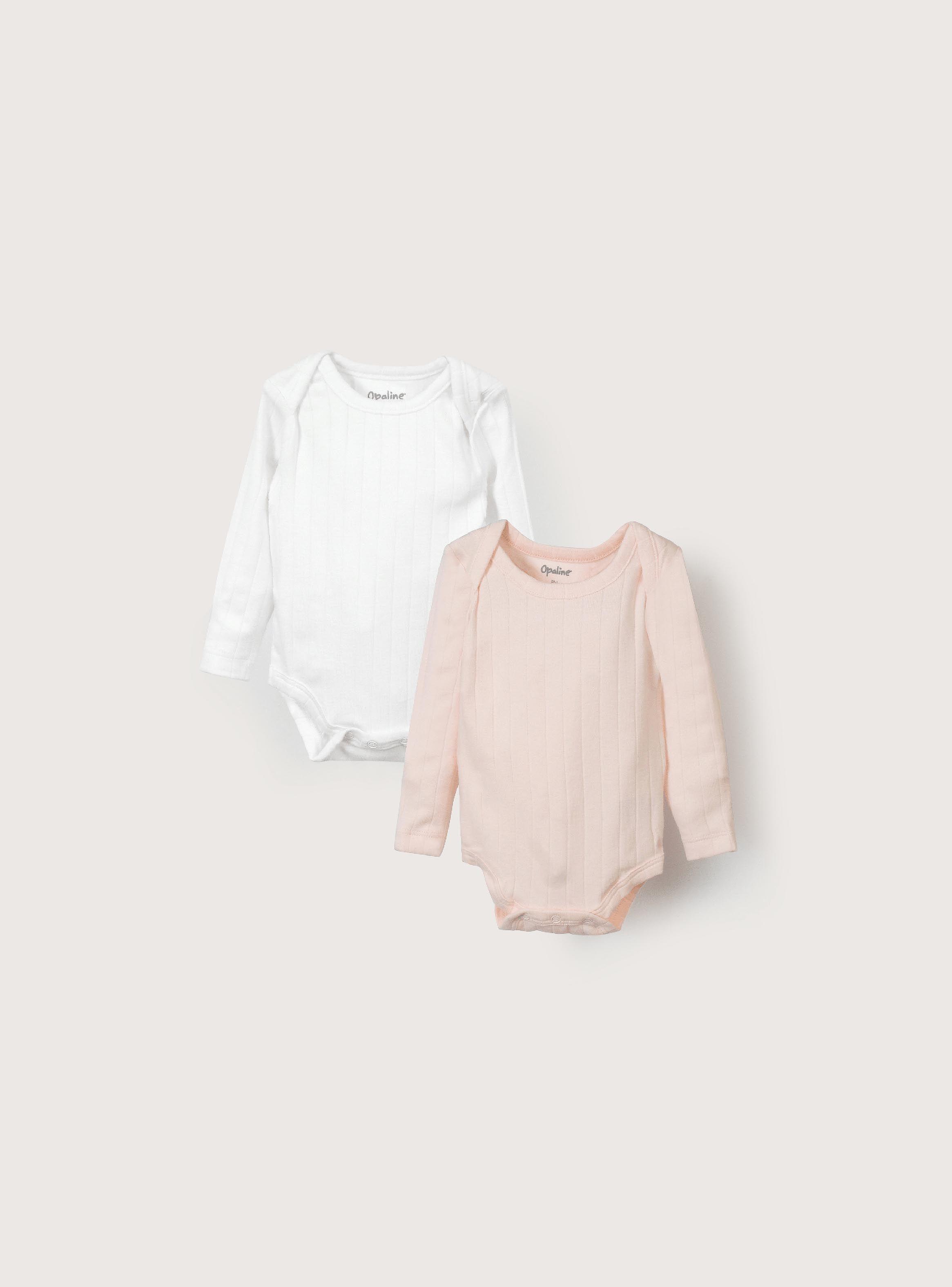 Pack De 2 Bodys Algodón Niña Rosado-0