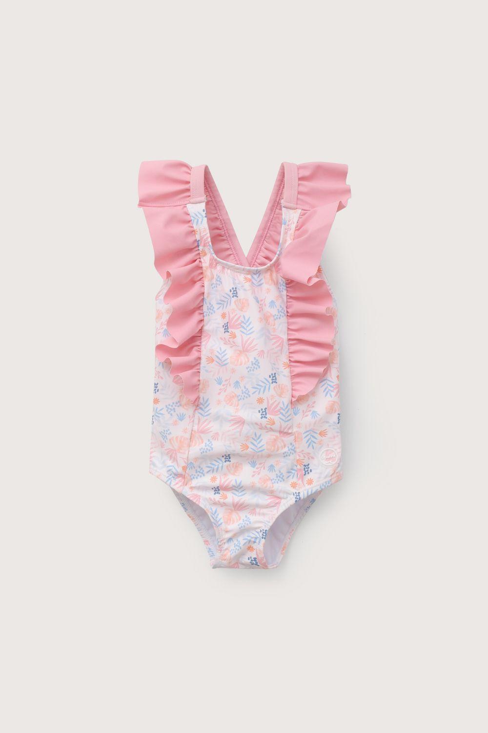 Traje de baño rosado de niña-1