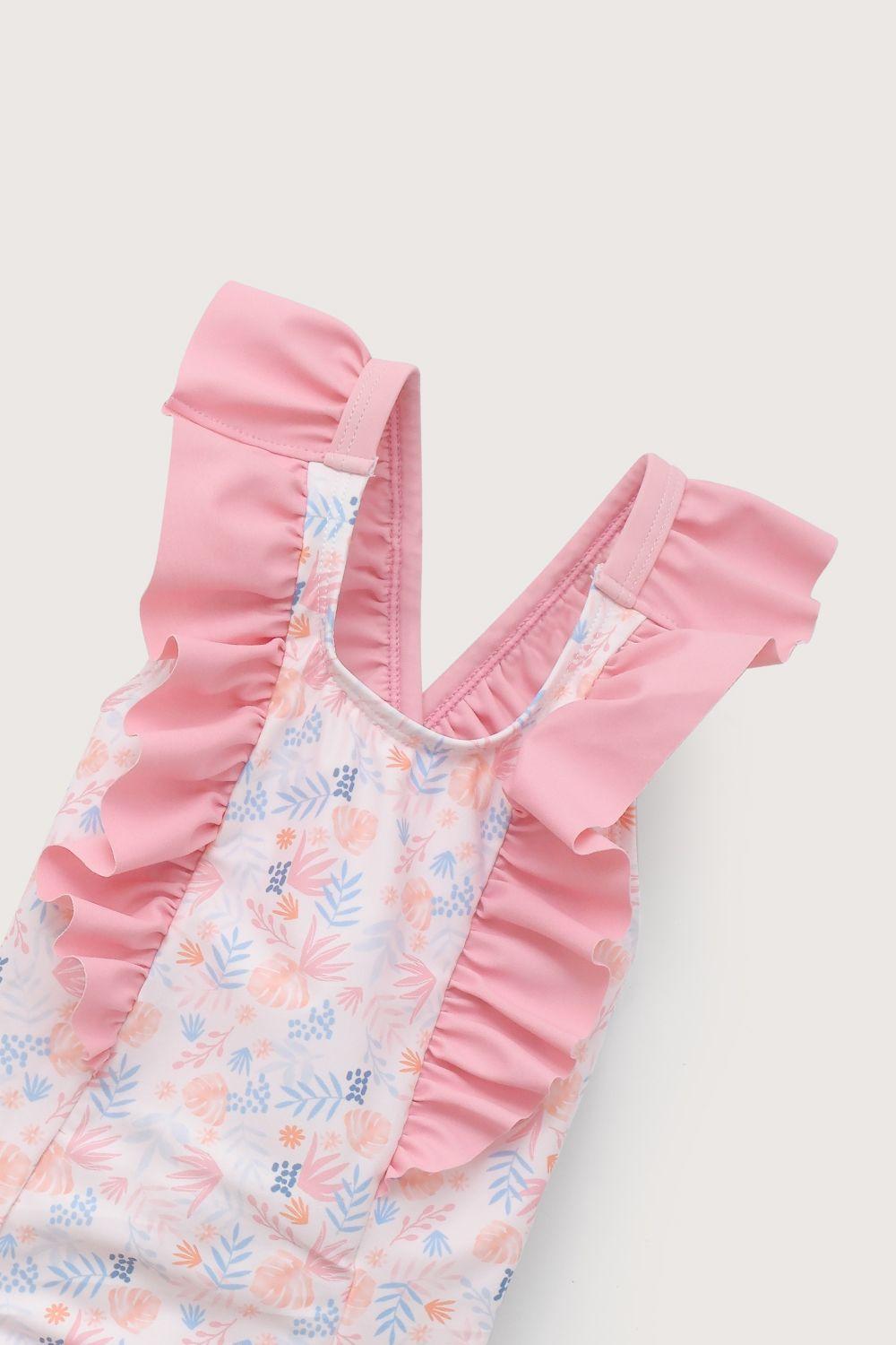 Traje de baño rosado de niña-3