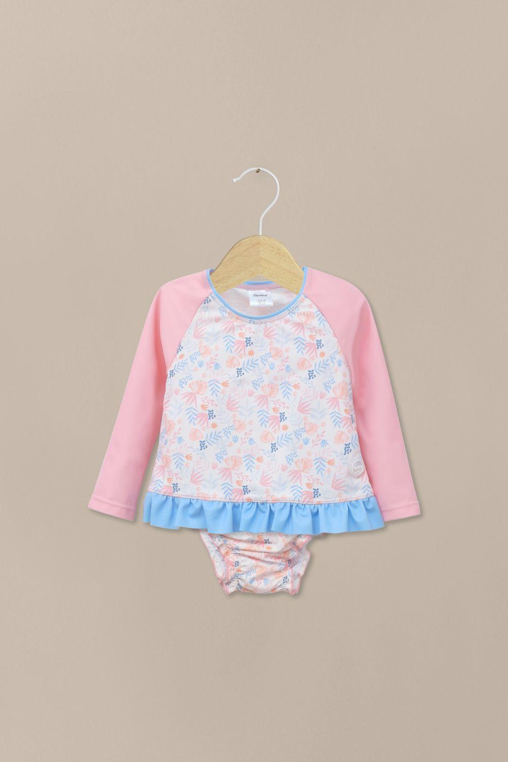 Traje de baño 2 piezas rosado de niña-0