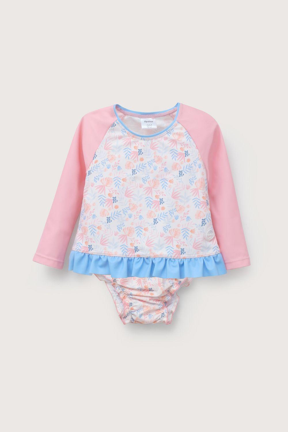 Traje de baño 2 piezas rosado de niña-1