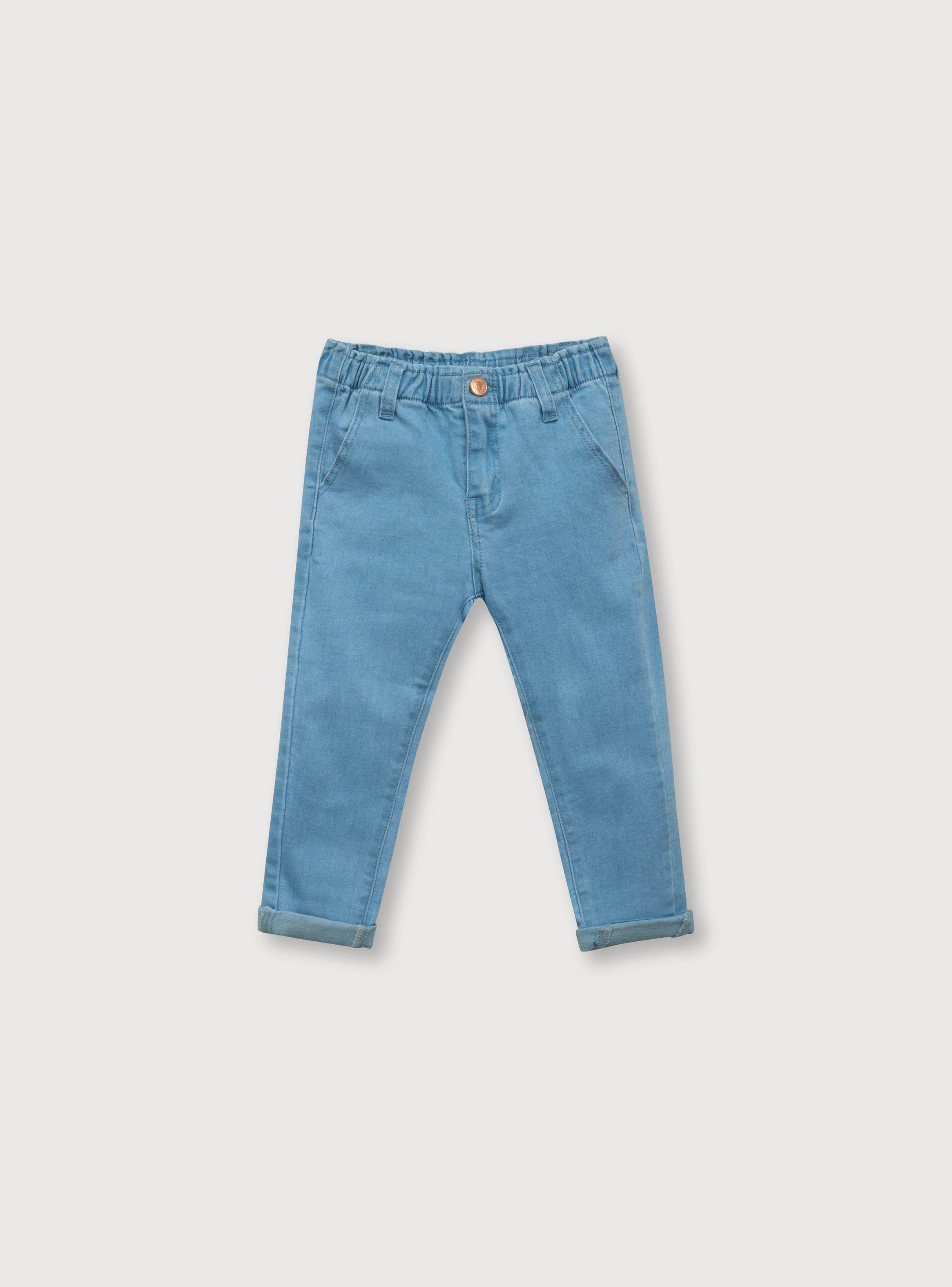 Jeans de niña paper bag Azul (6 meses a 4 años)-0