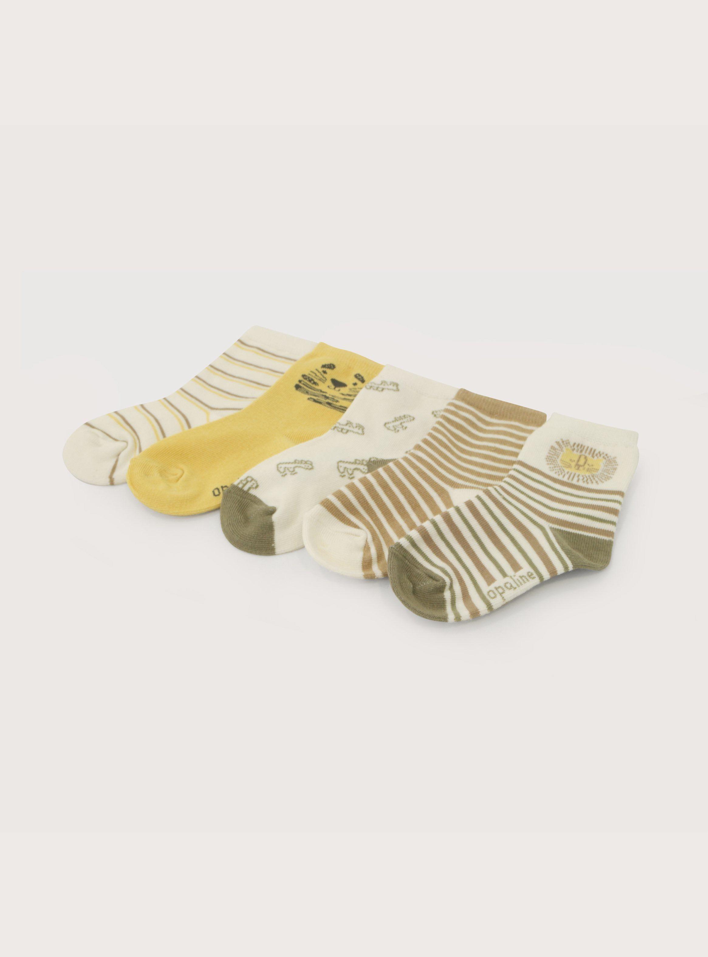 Pack 5 Calcetin Gris/Amarillo Infant Niño-1