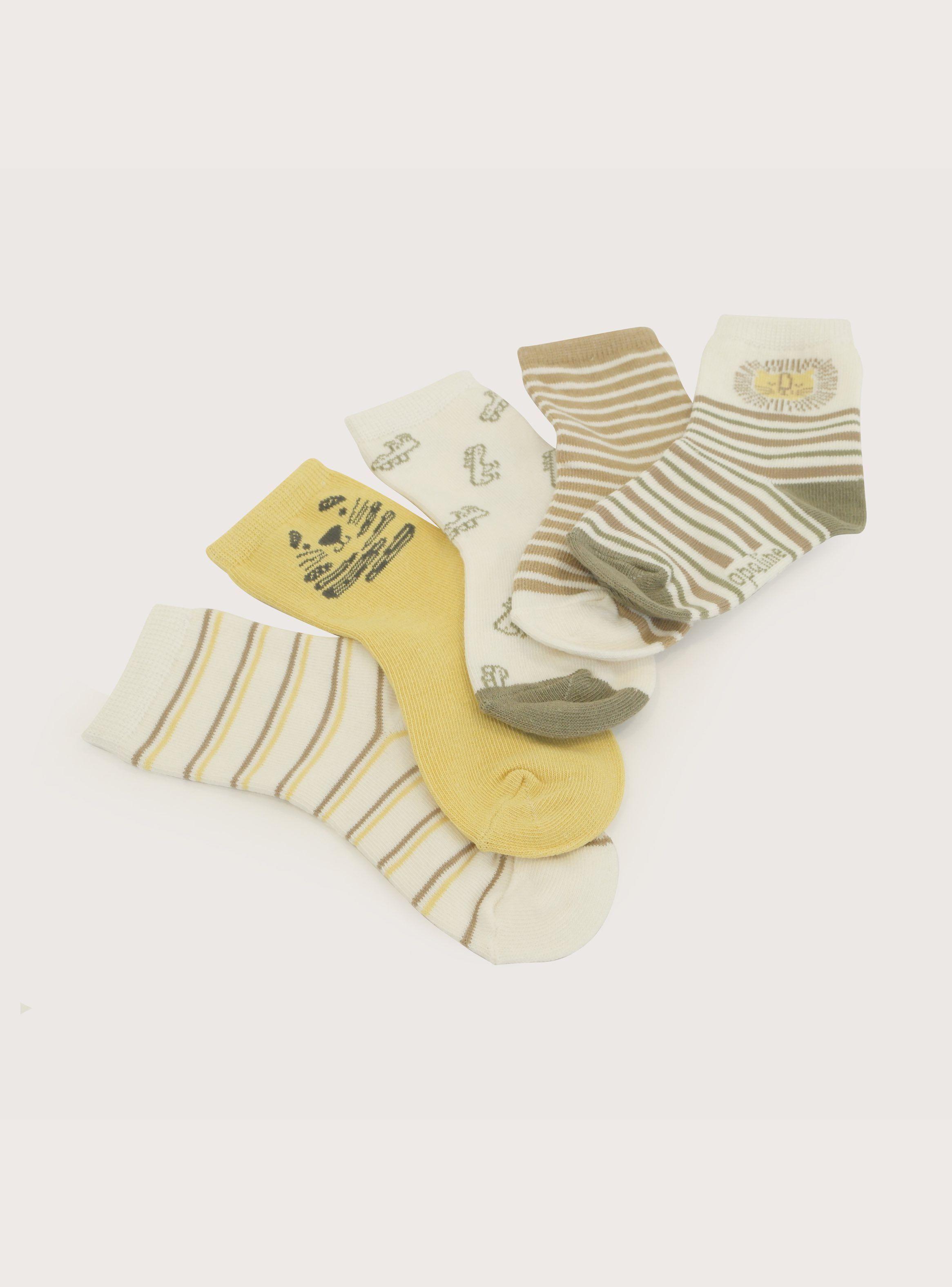 Pack 5 Calcetin Gris/Amarillo Infant Niño-2