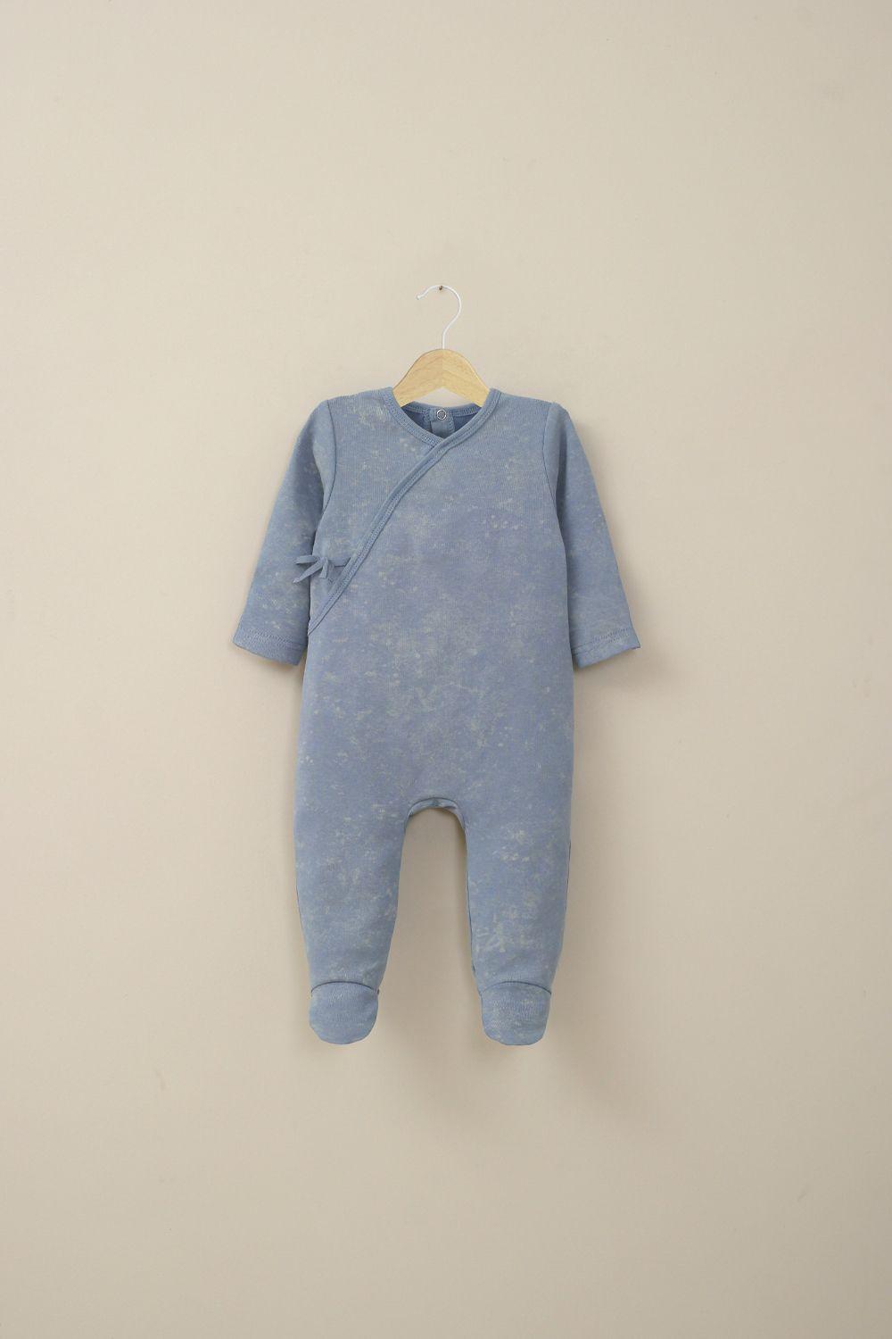 Osito azul con apertura en la espalda de bebé niño-0