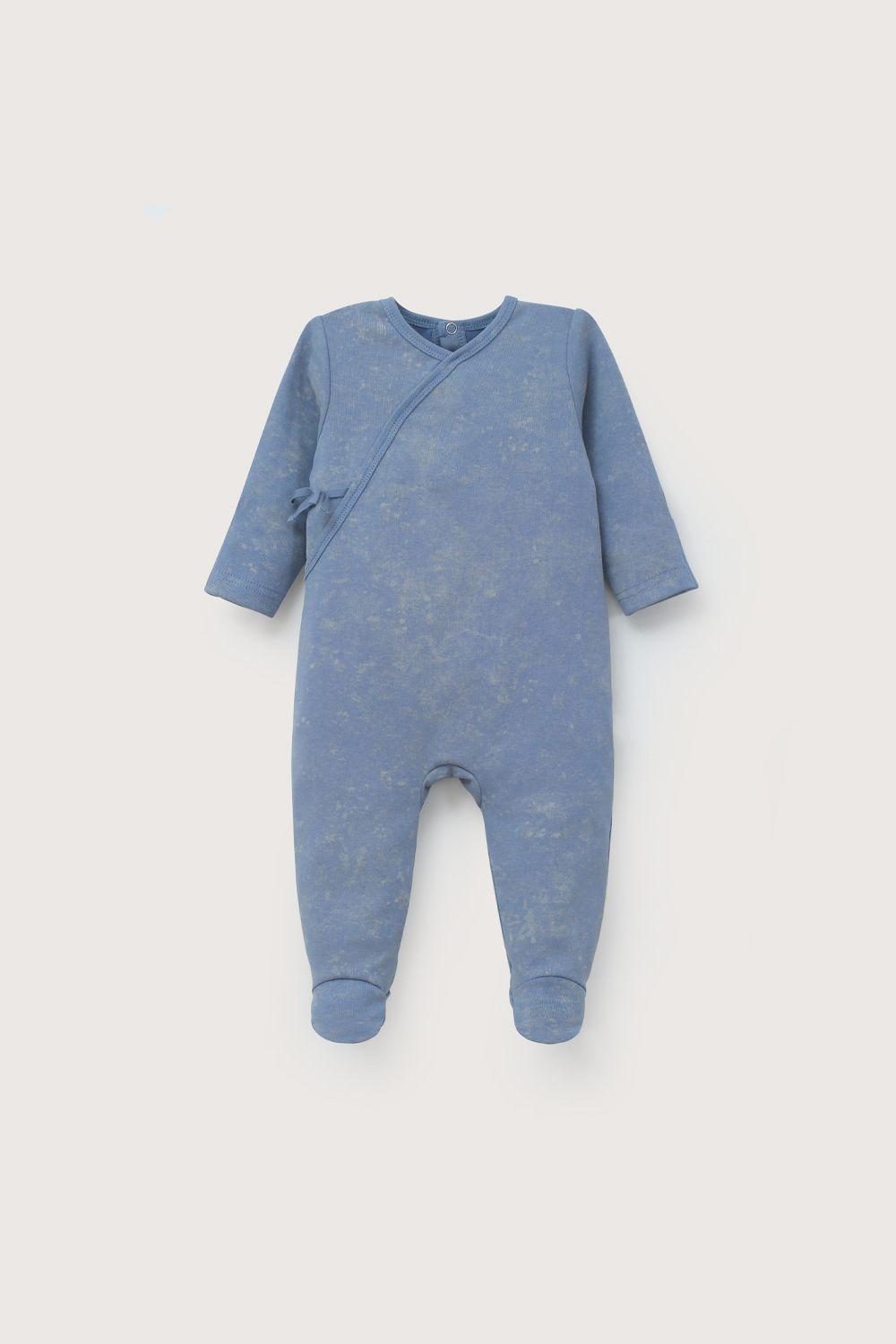 Osito azul con apertura en la espalda de bebé niño-1