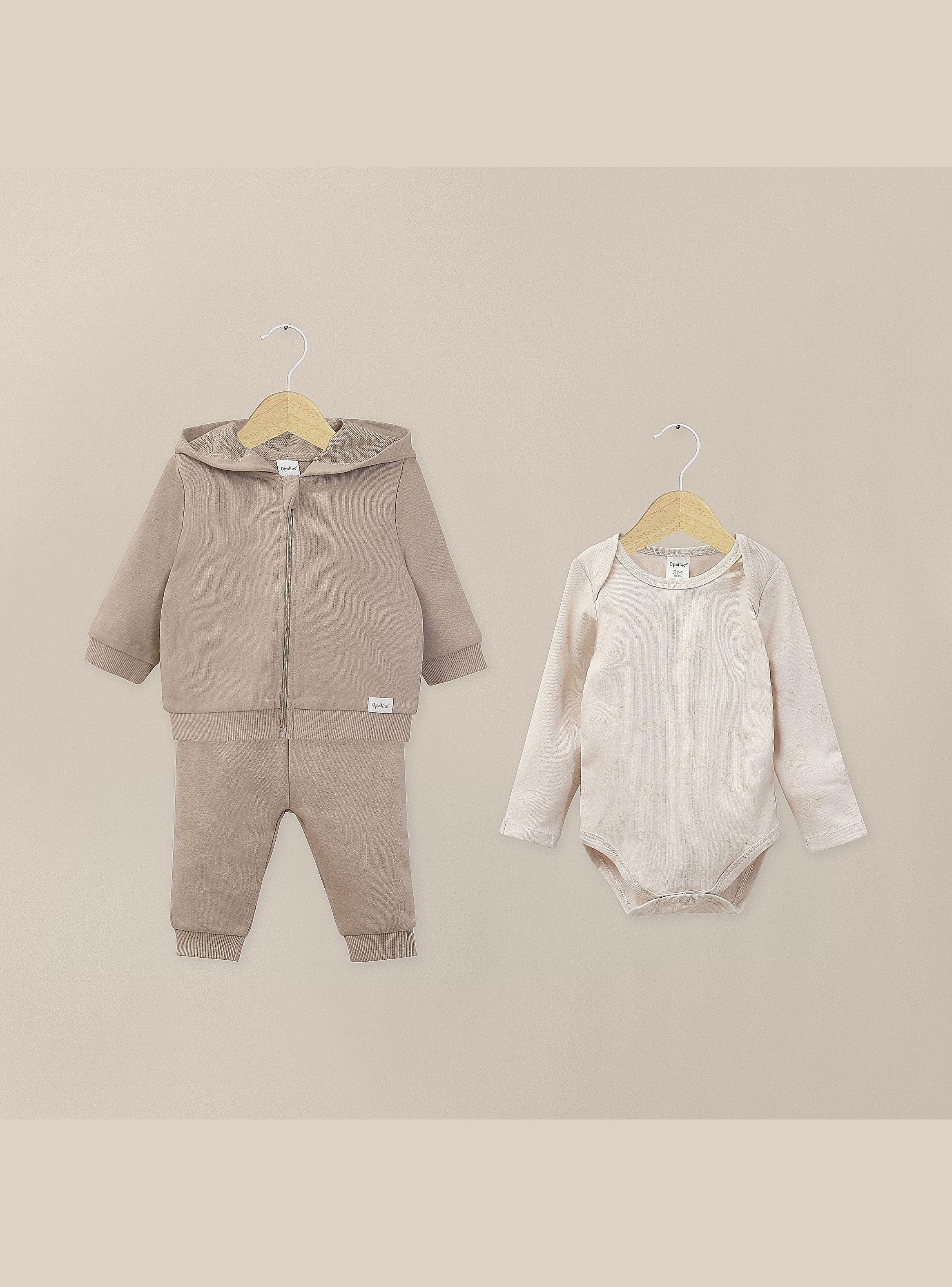 Conjunto Bebe Unisex Taupe-0