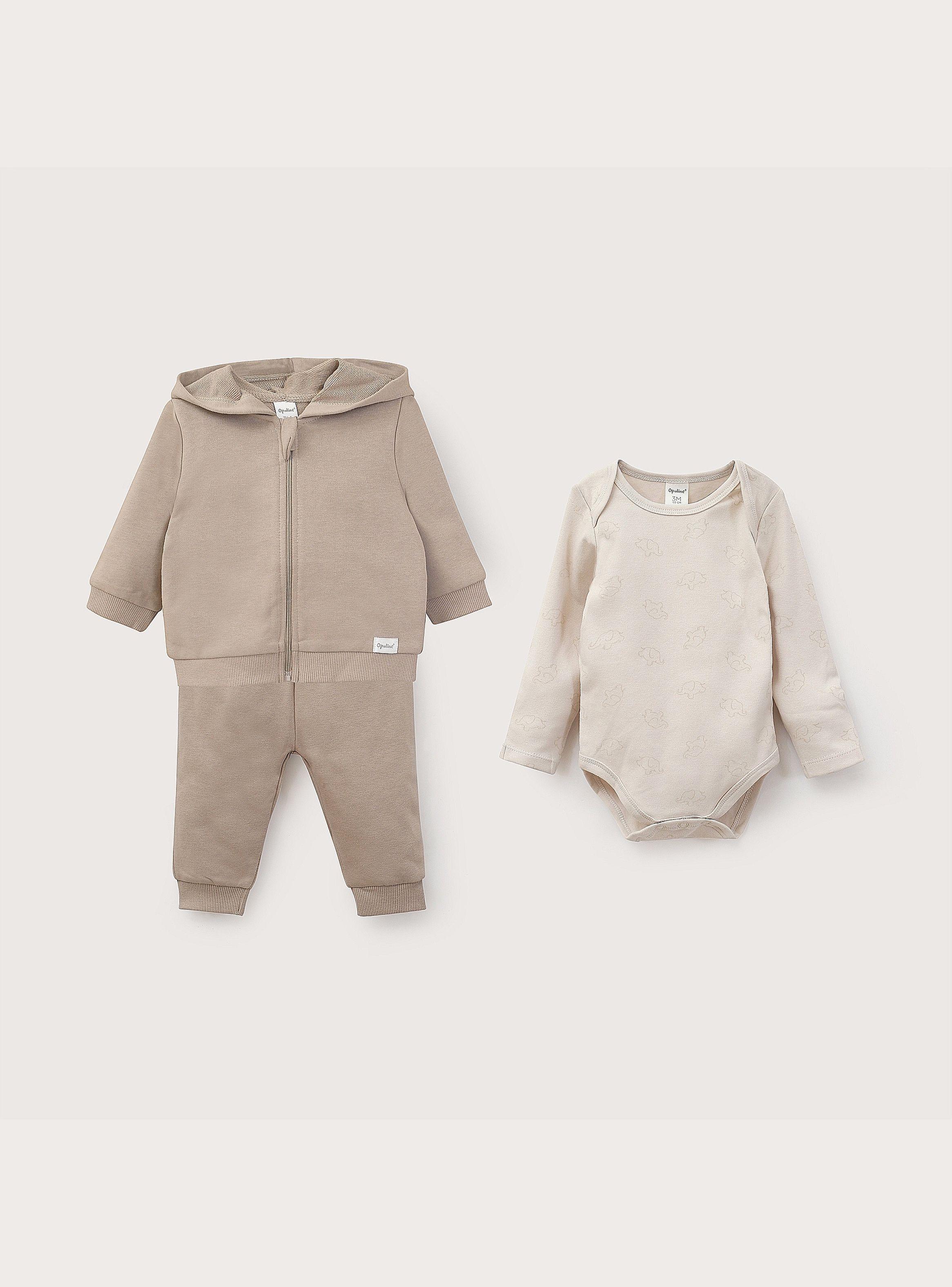 Conjunto Bebe Unisex Taupe-1