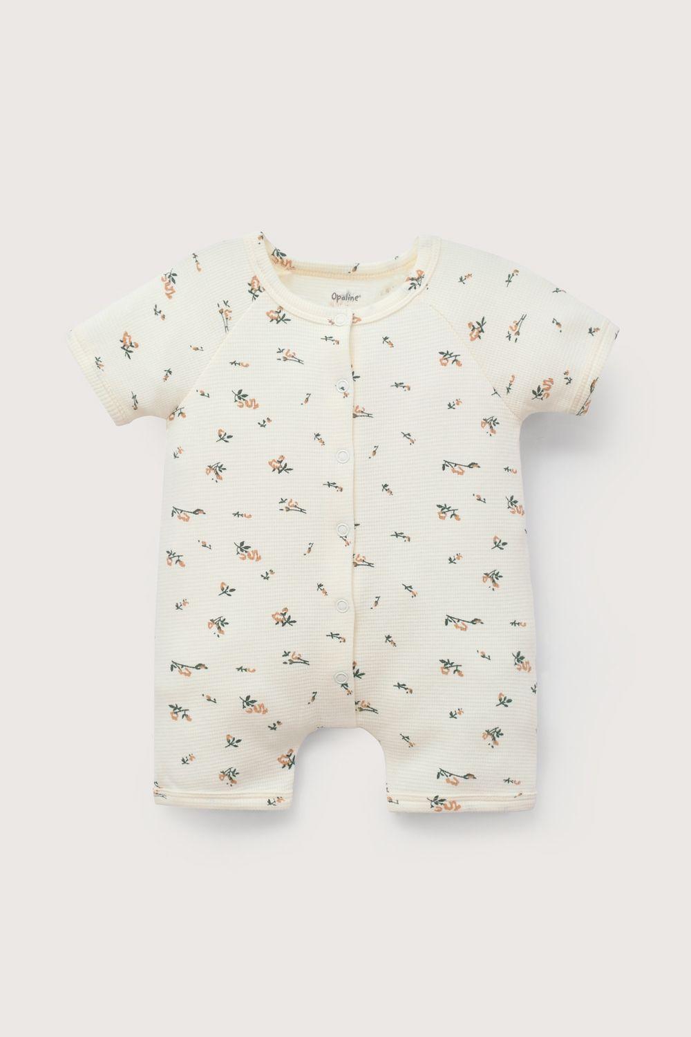 Bombacho waffle estampado blanco de bebé niña-1