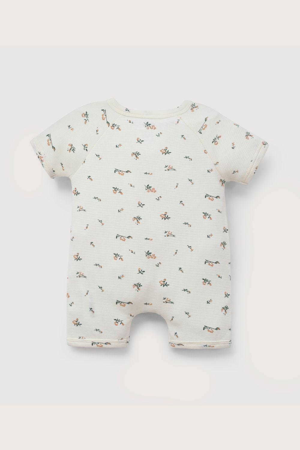 Bombacho waffle estampado blanco de bebé niña-2