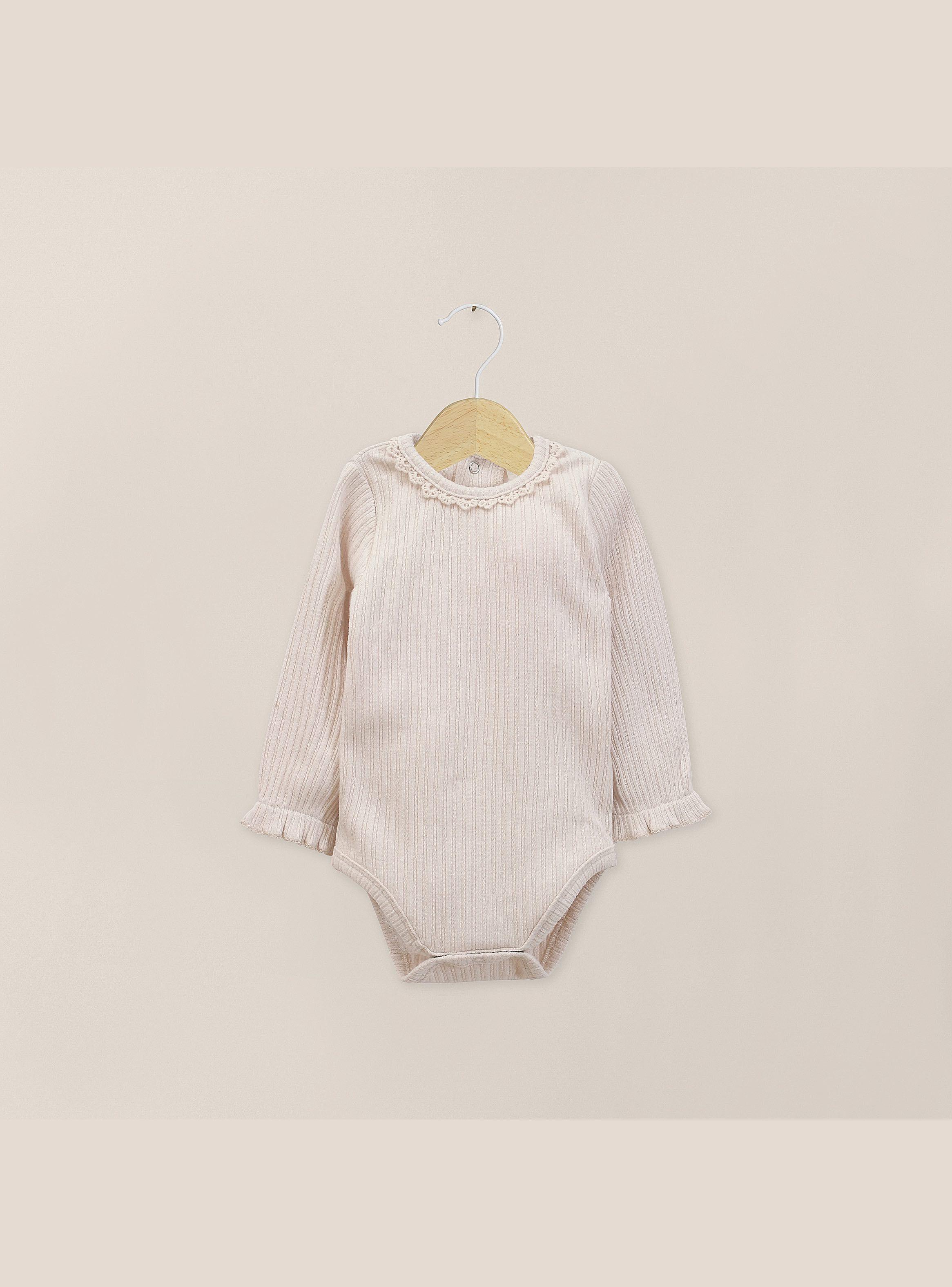 Body Bebe Niña Crema-0