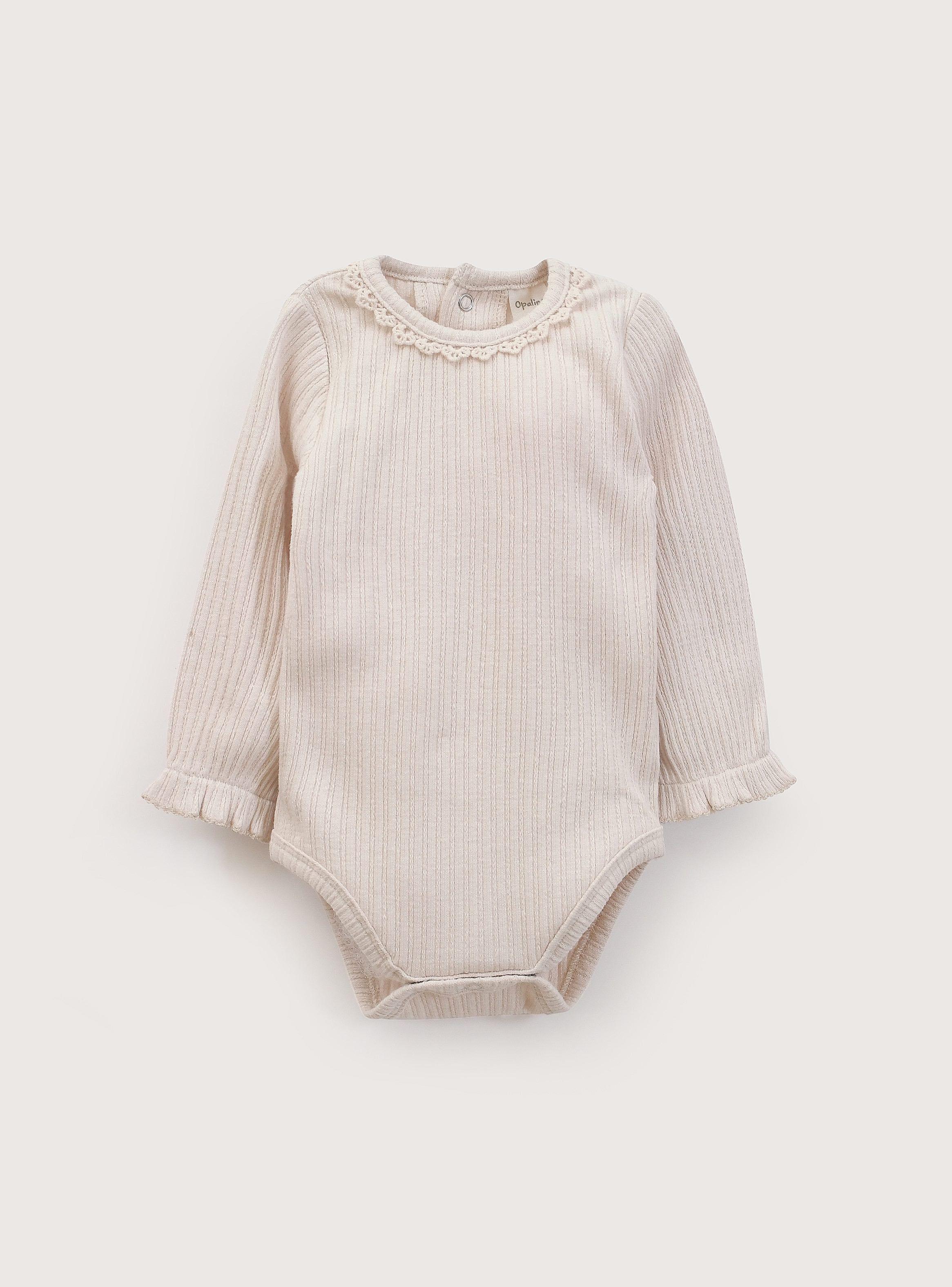 Body Bebe Niña Crema-1