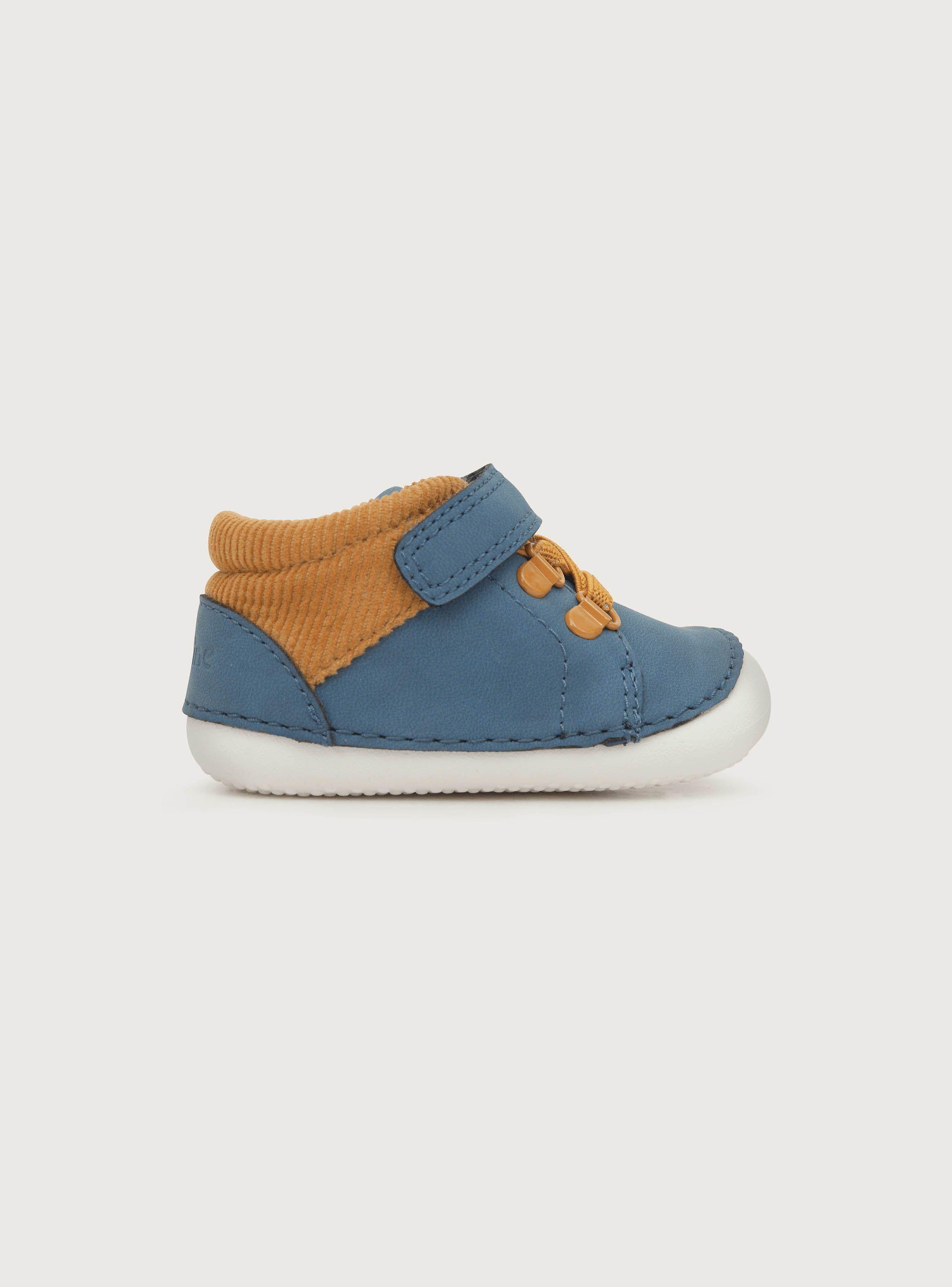 Botín de niño gateador velcro elastico Azul (17 a 19)-1